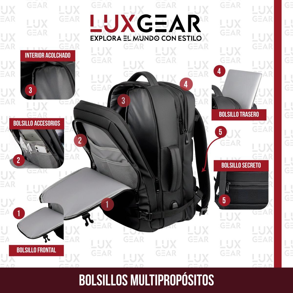 Mochila De Viaje 900D Luxgear Notebook Cabina 28 Litros-4