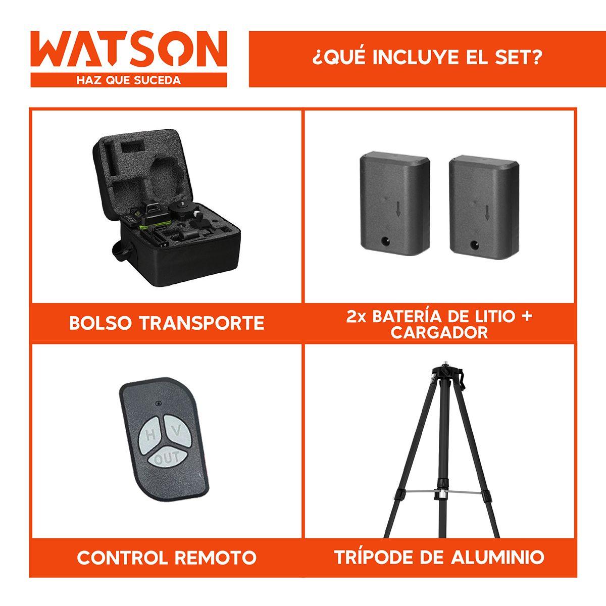Nivel Láser 12 Líneas Auto Watson + Trípode + 2 Baterías-4
