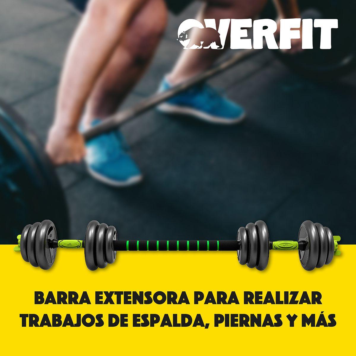 Set Mancuernas + Barra + Kettlebell Unibles Overfit 40kg-5