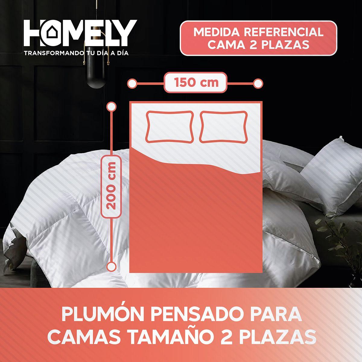 Cubrecama Cobertor 2 Plazas 90% Pluma Pecho Ganso Homely Lux-2