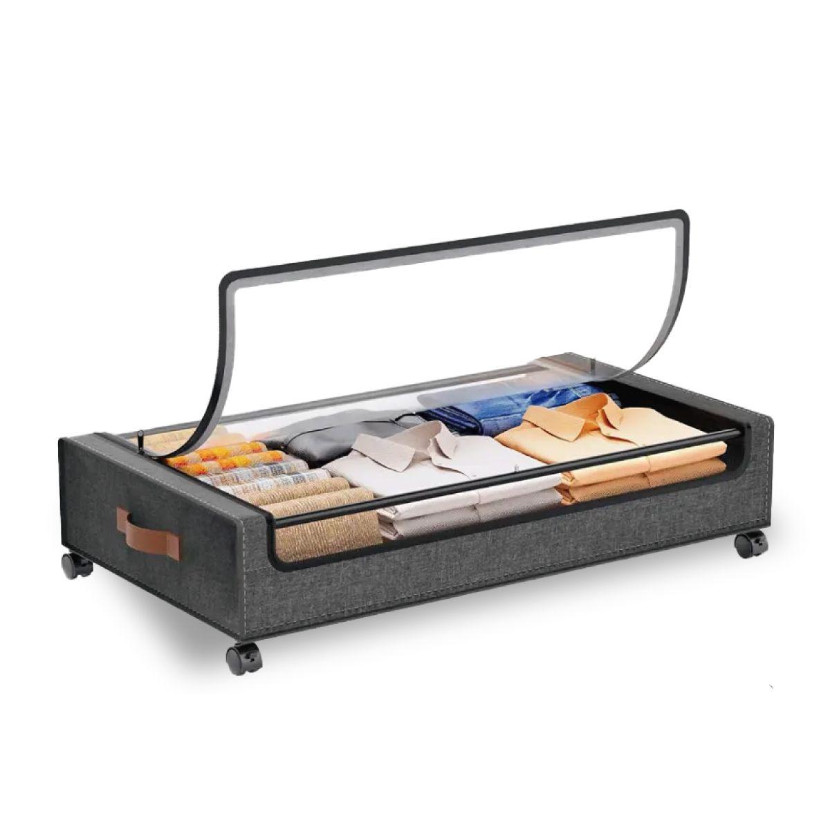 Bolsas Organizadoras Bajo Cama Cajas Homely Carrito De Metal Con Ruedas 78 X 43 Cm 48 Litros-0