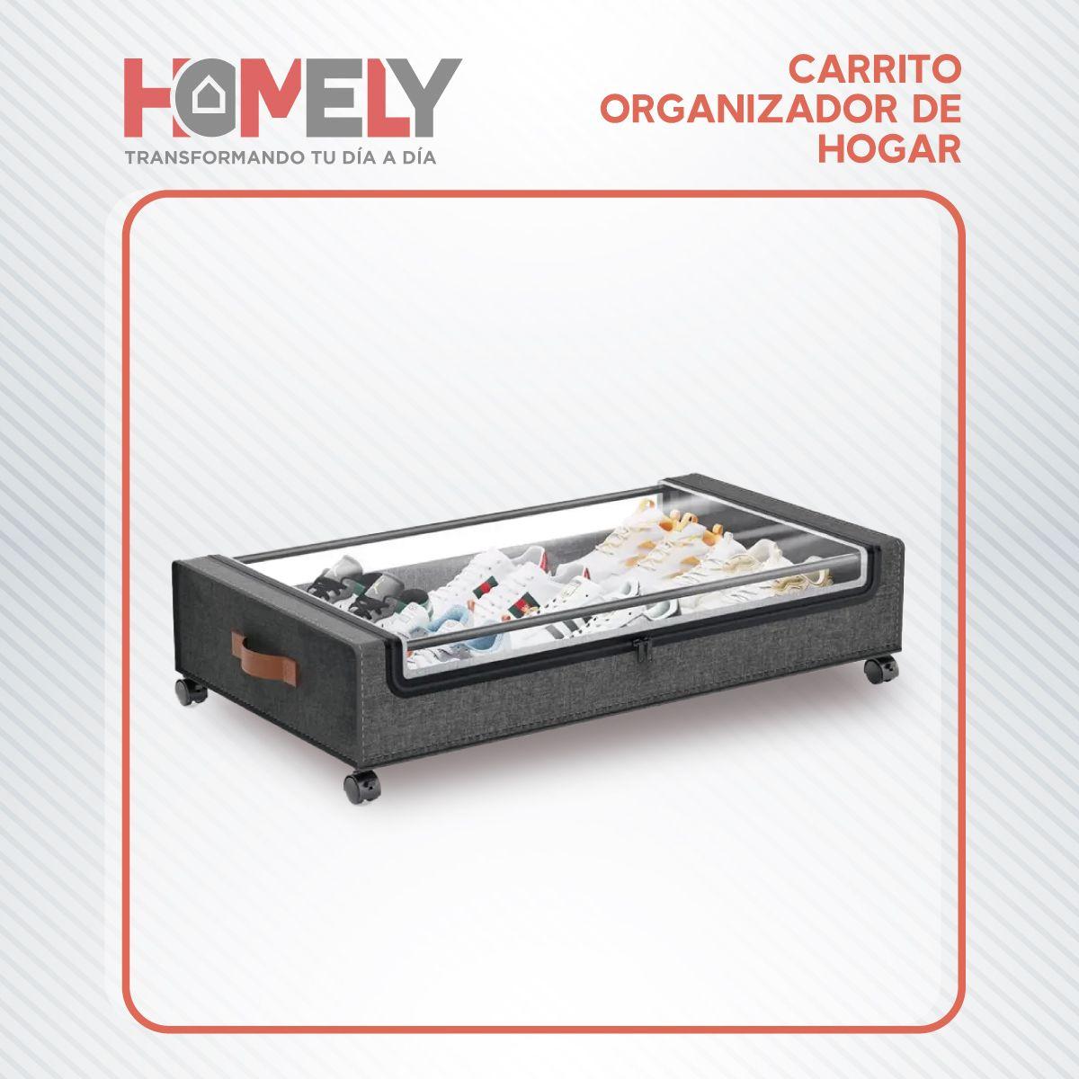 Bolsas Organizadoras Bajo Cama Cajas Homely Carrito De Metal Con Ruedas 78 X 43 Cm 48 Litros-1
