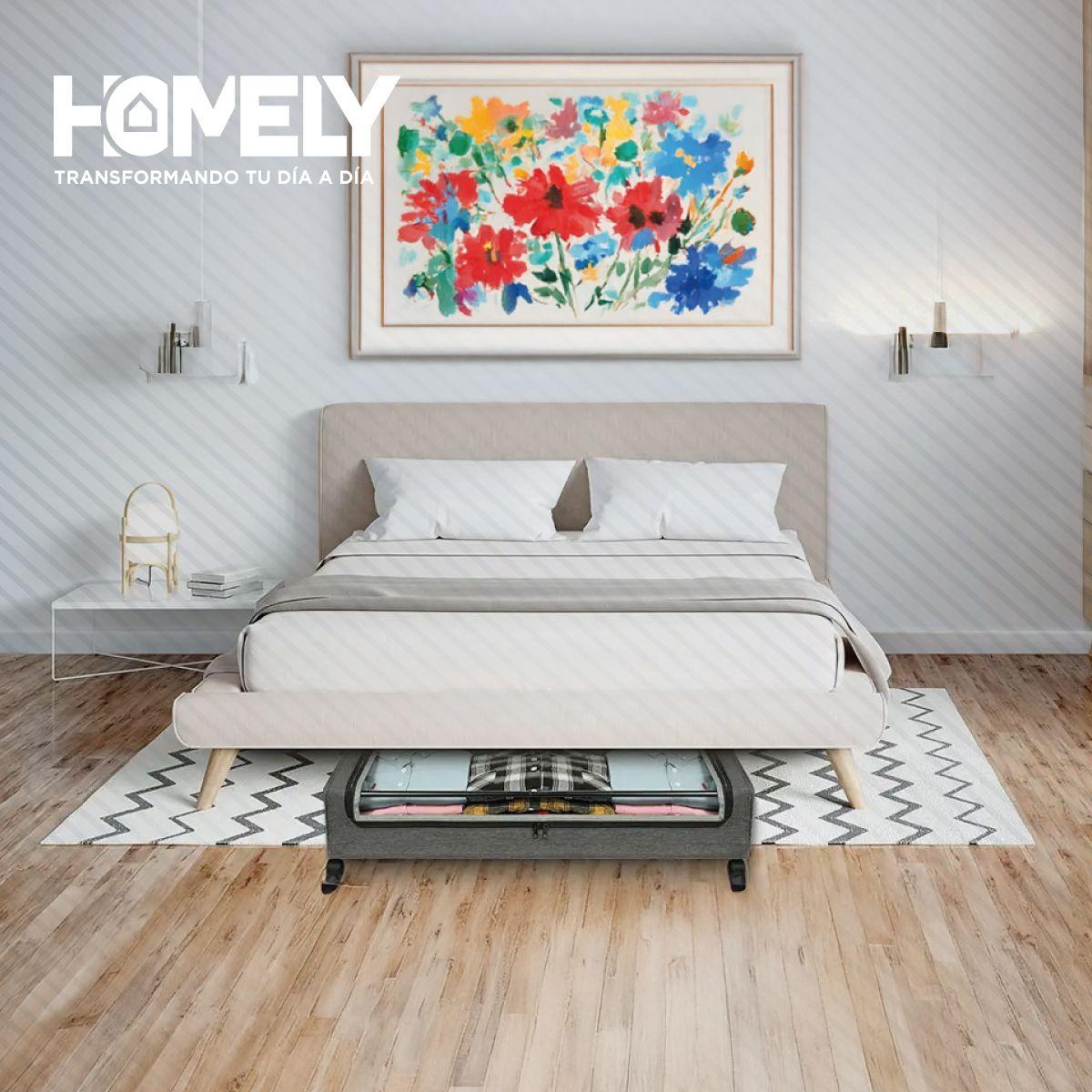 Bolsas Organizadoras Bajo Cama Cajas Homely Carrito De Metal Con Ruedas 78 X 43 Cm 48 Litros-6