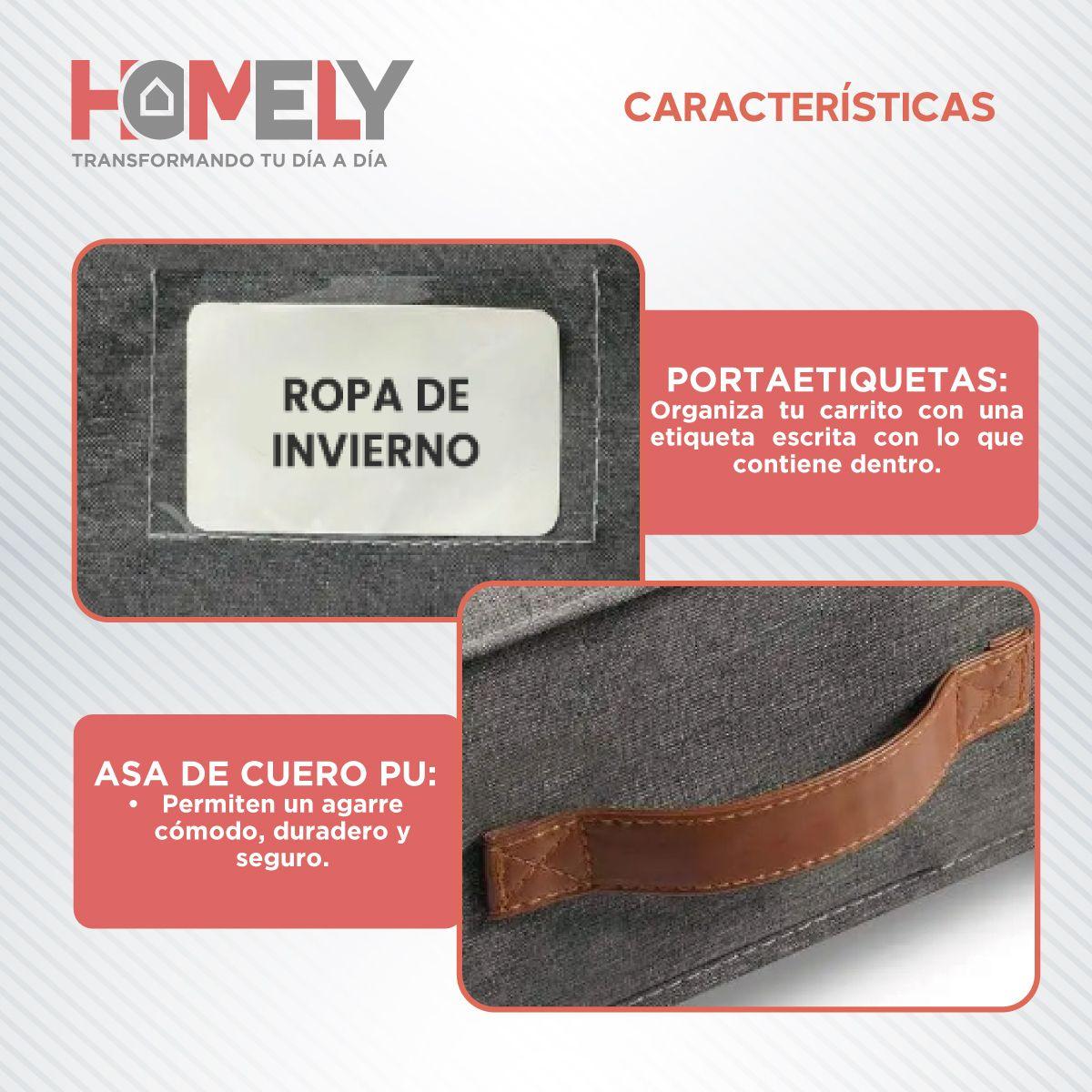 Bolsas Organizadoras Bajo Cama Cajas Homely Carrito De Metal Con Ruedas 78 X 43 Cm 48 Litros-7