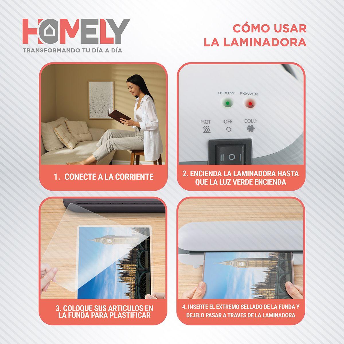 Termolaminadora Plastificadora Homely + Accesorios + Laminas-4