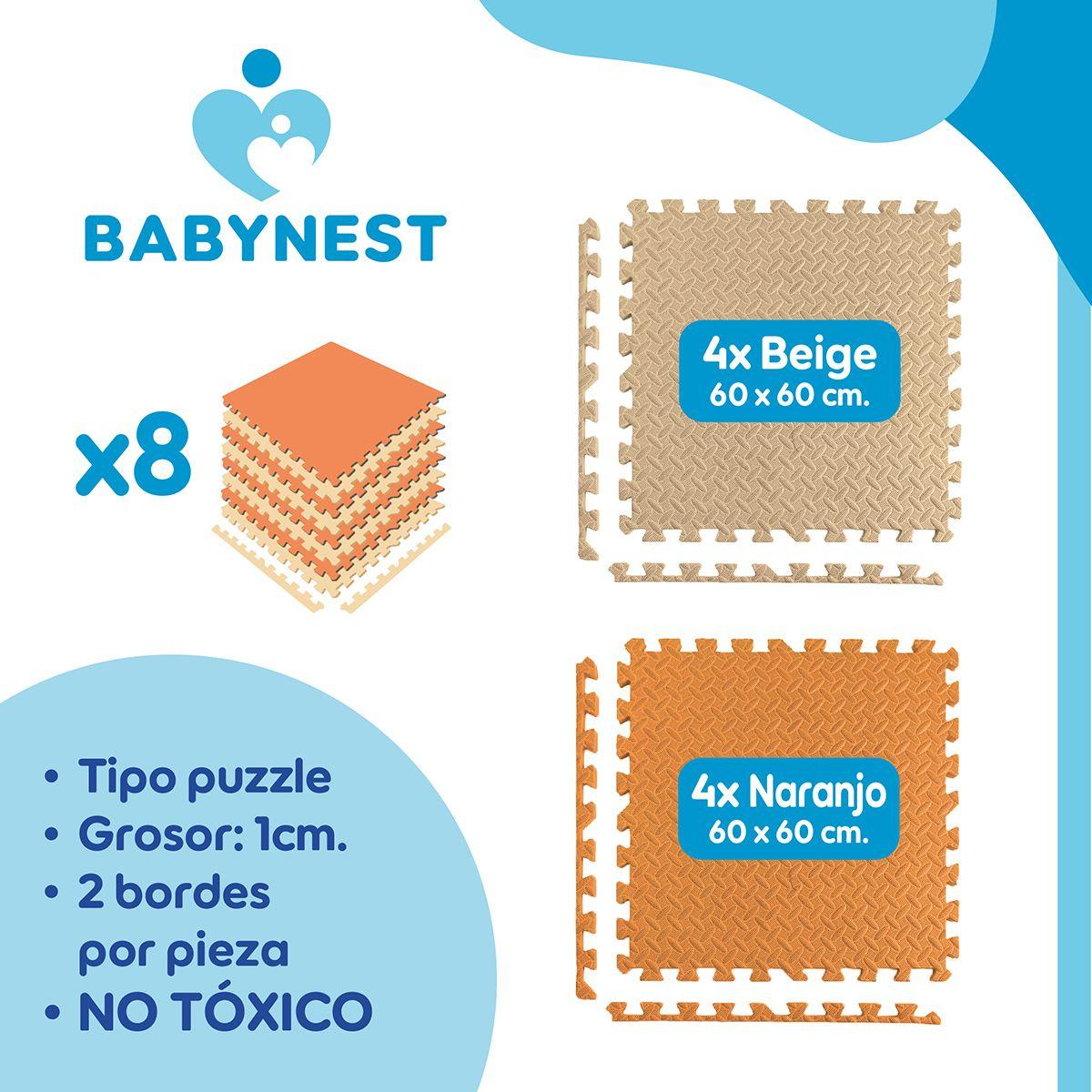 Piso De Goma Eva Bebé Alfombra Babynest 10mm 60x60cm Set x8 NyB-2