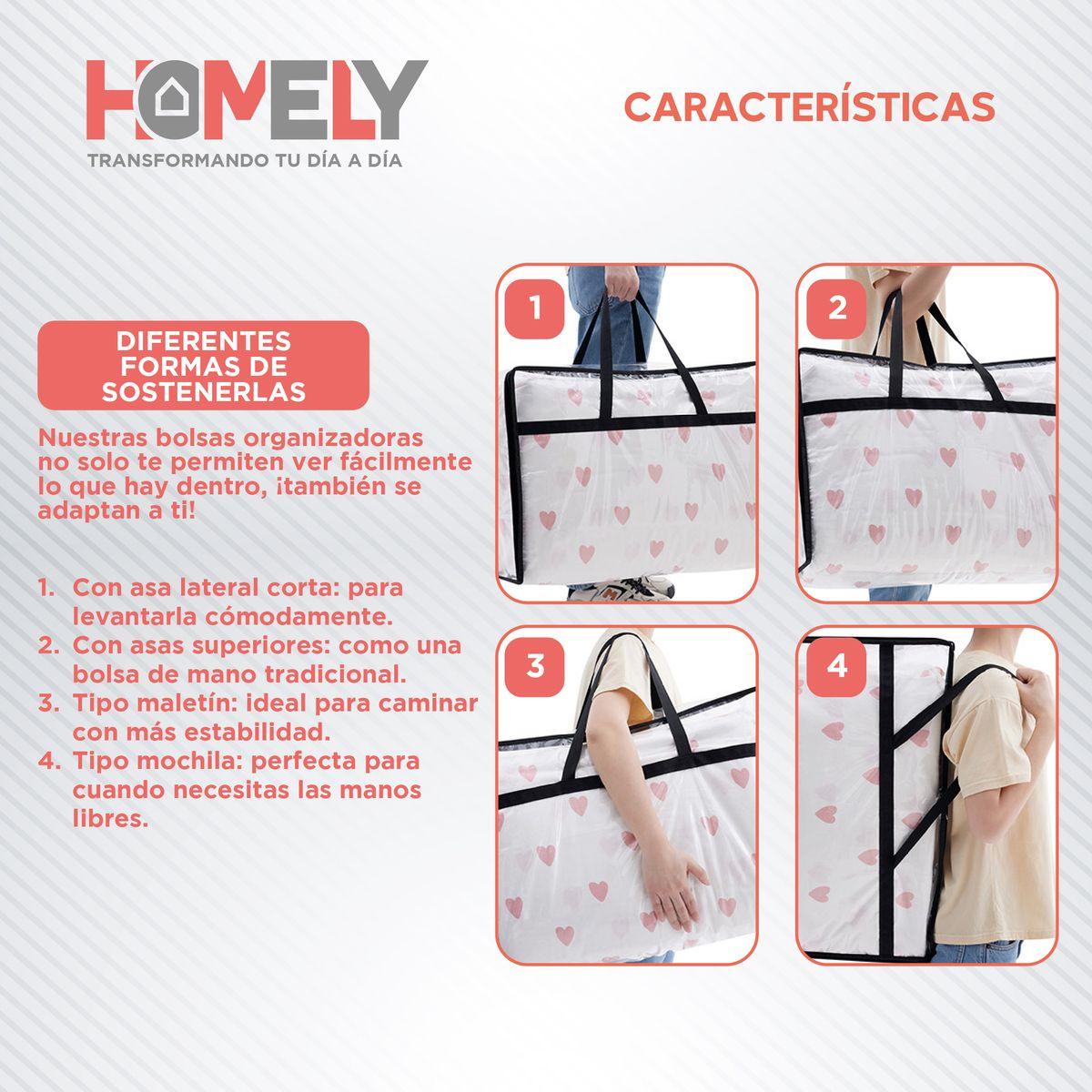 Set X 4 Bolsas organizadoras PVC transparente Homely 40 L-3
