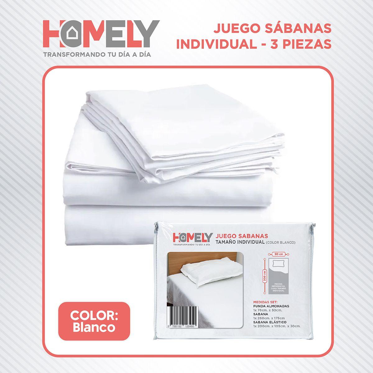 Juego de sabanas 1 Plaza Homely 100 GSM Suave 4 Piezas-7