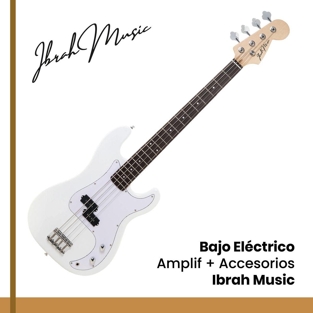 Bajo Eléctrico Ibrah 4 Cuerdas + Amplificador 20W + Acces-8