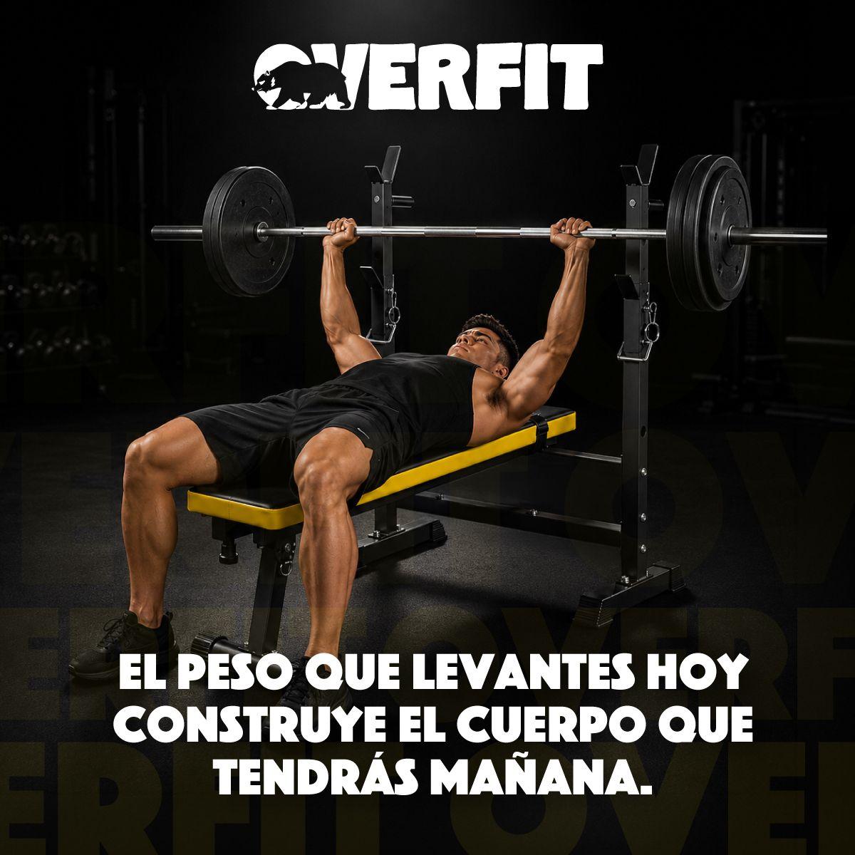 Banco Gym Para Entrenamiento Rack Press Banca Pro Overfit Color Negro Ajustable-8
