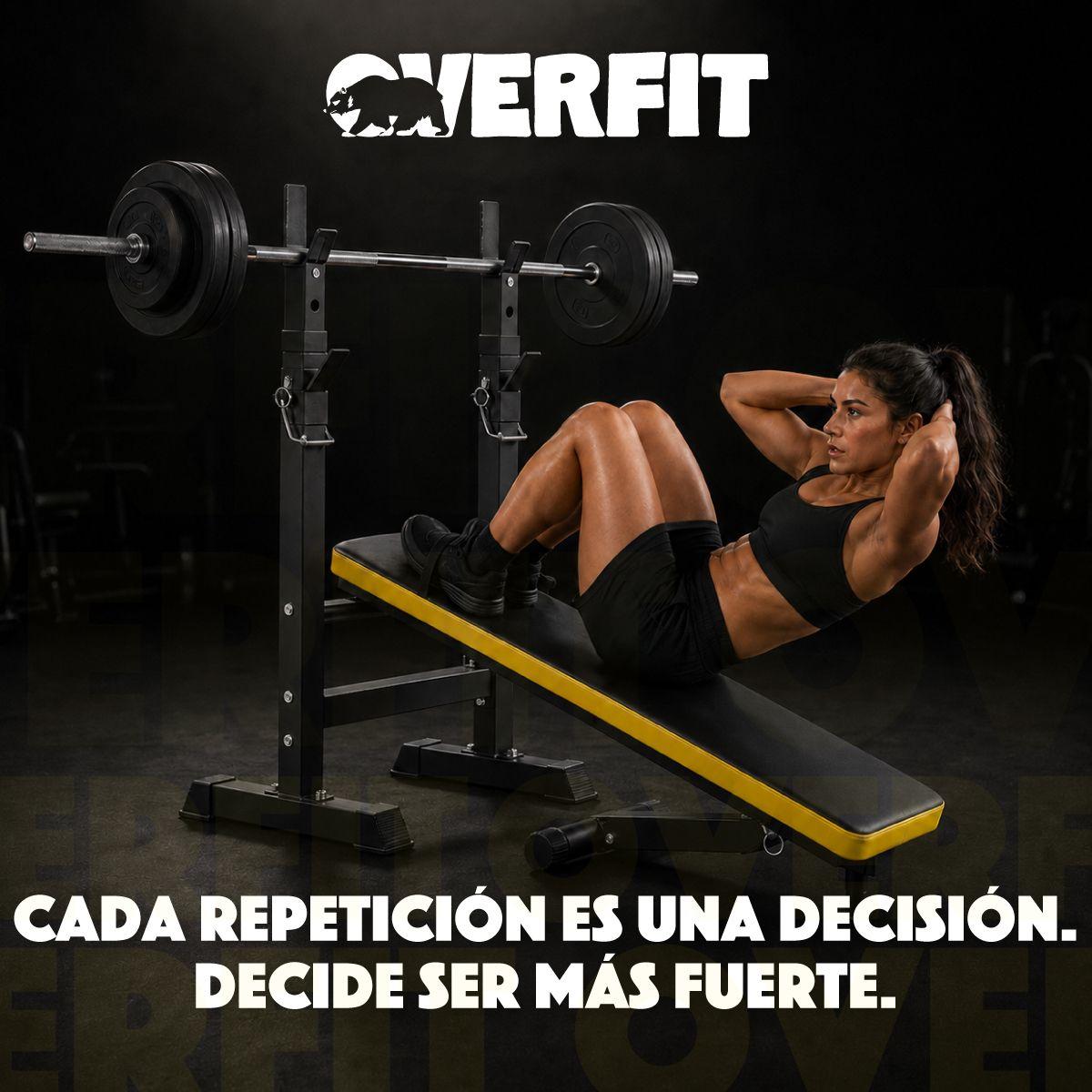 Banco Gym Para Entrenamiento Rack Press Banca Pro Overfit Color Negro Ajustable-9