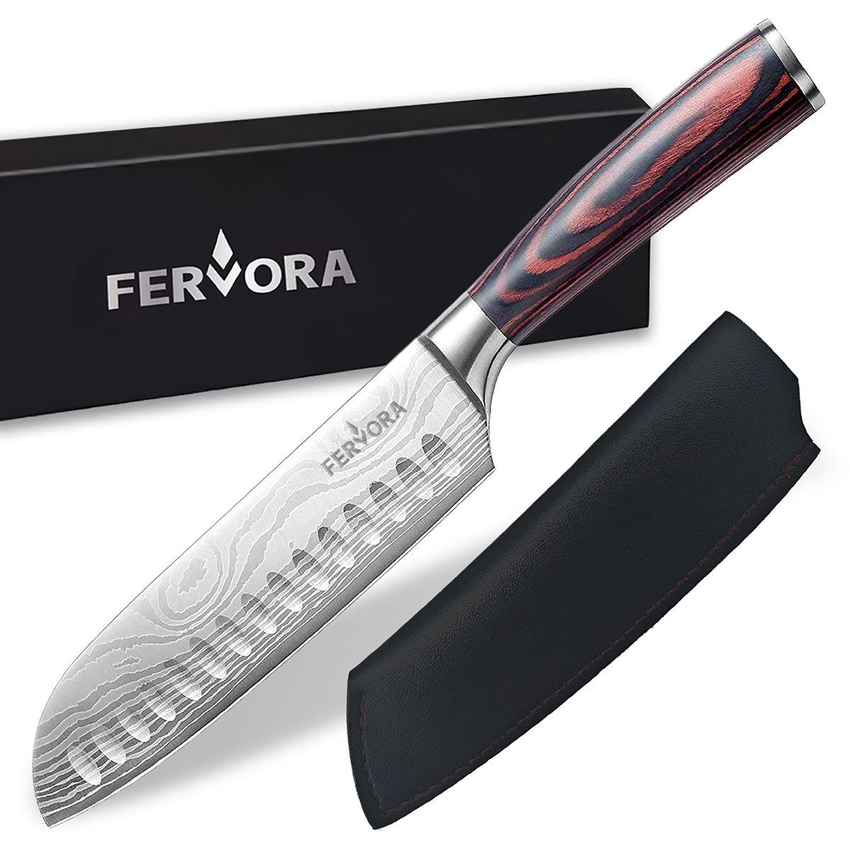 Cuchillo Santoku 18 cm Fervora Profesional Acero 3CR13 Japon-0