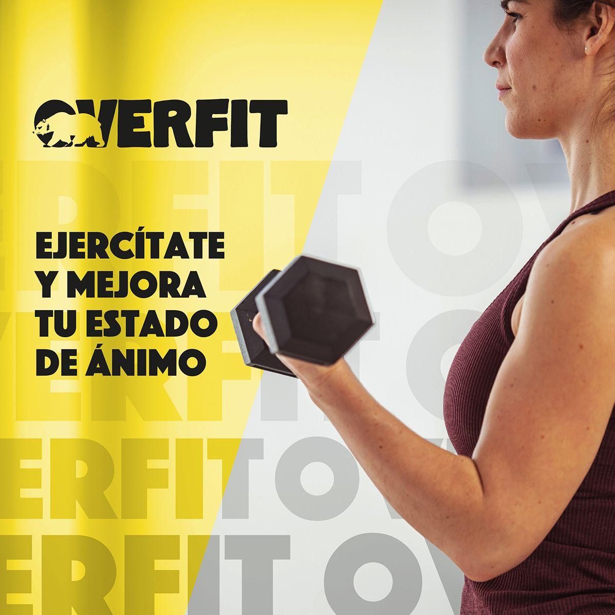 Mancuerna Hexagonal 15 kg Acero Y Caucho Overfit-9