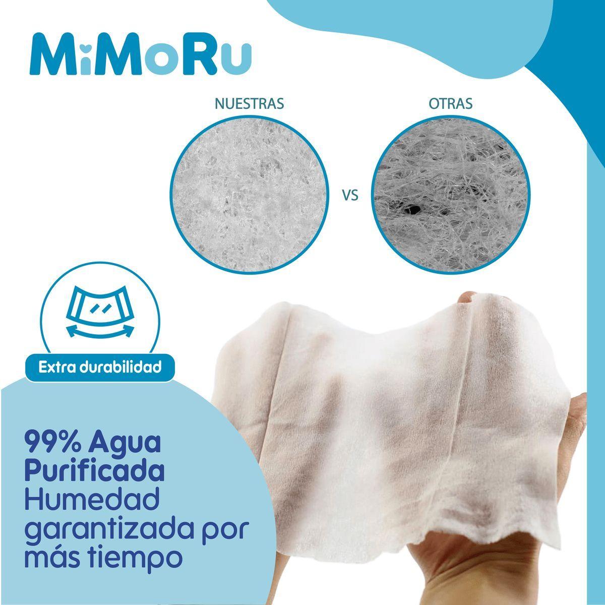 Toallitas Humedas Mimoru Bebe 60 Unidades Wipes 99 Agua Hipoalergenica-4