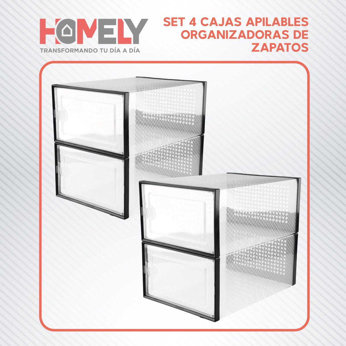 Caja Organizador de Zapatos Homely Zapatero Apilable Set X4-5