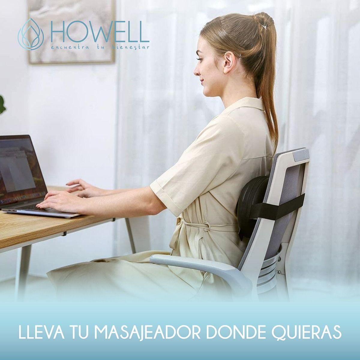 Cojín Masajeador Inalámbrico Howell Almohada Masaje Calor-7
