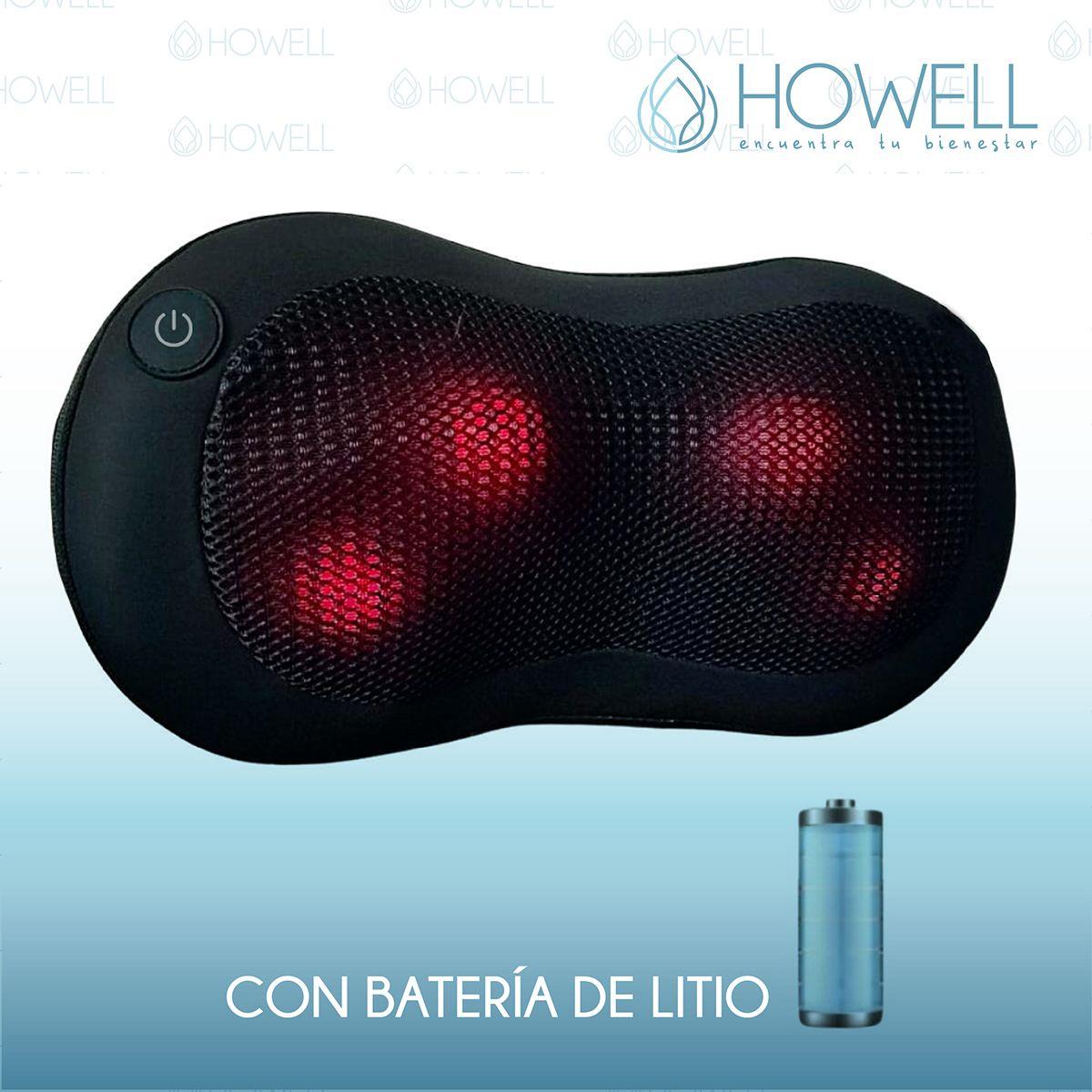 Cojín Masajeador Inalámbrico Howell Almohada Masaje Calor-7