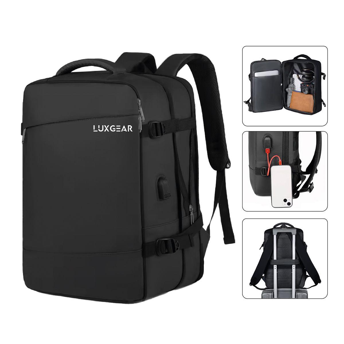 Mochila De Viaje Expansible Luxgear Prestige Impermeable - Negro-0