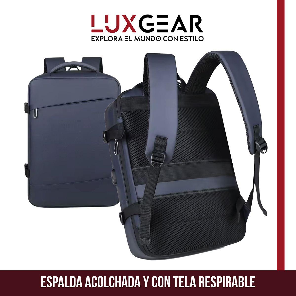 Mochila De Viaje Expansible Luxgear Prestige Impermeable - Negro-5