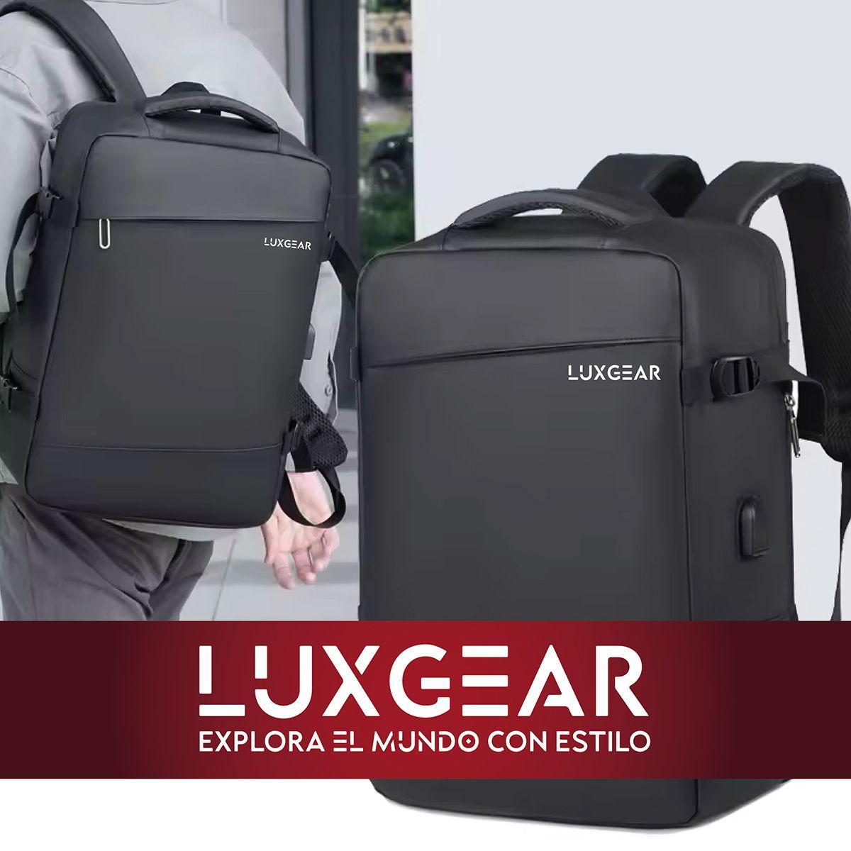 Mochila De Viaje Expansible Luxgear Prestige Impermeable - Negro-8