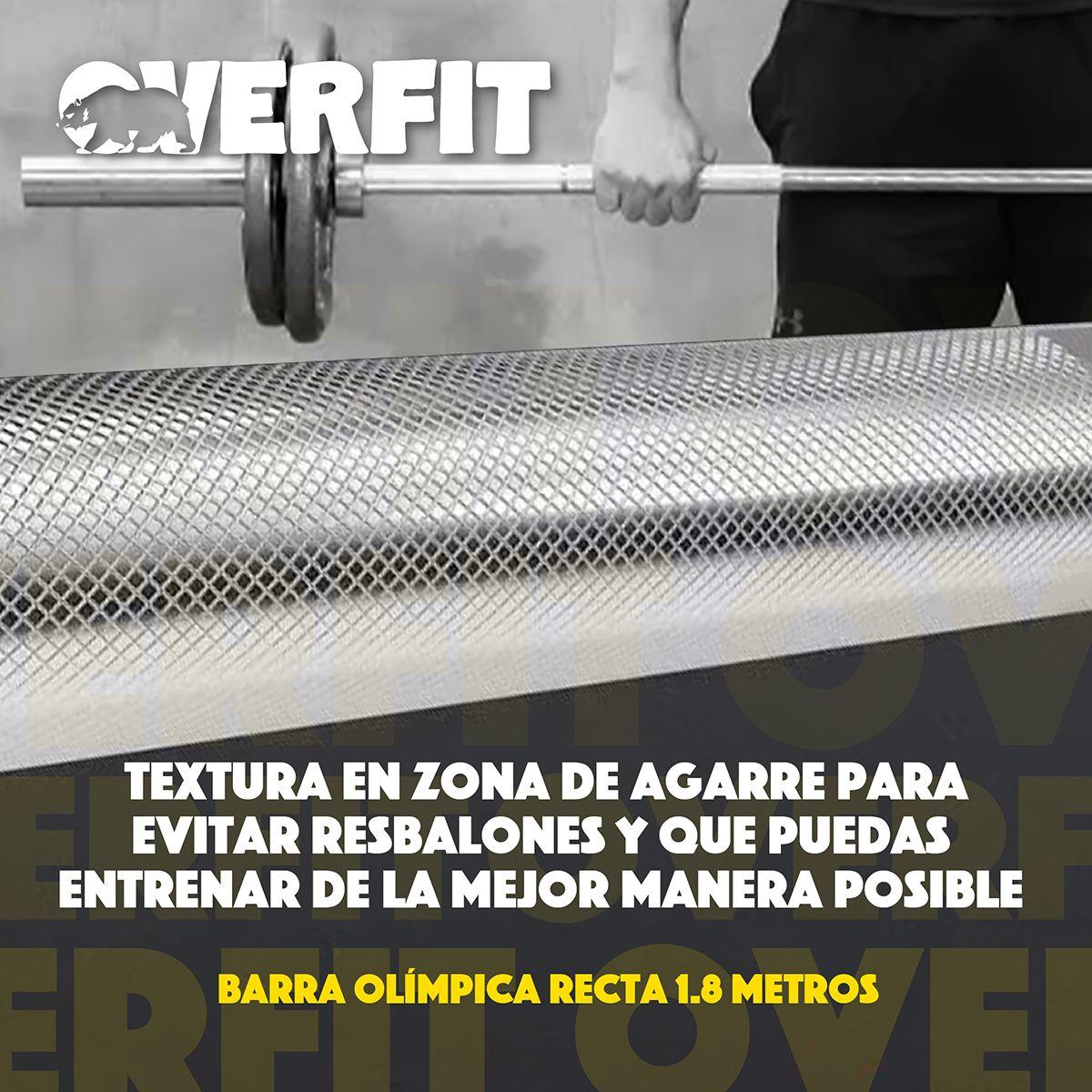Barra Olimpica Forma Recta 11.5kg Overfit De 1.8 Metros Plateado-4