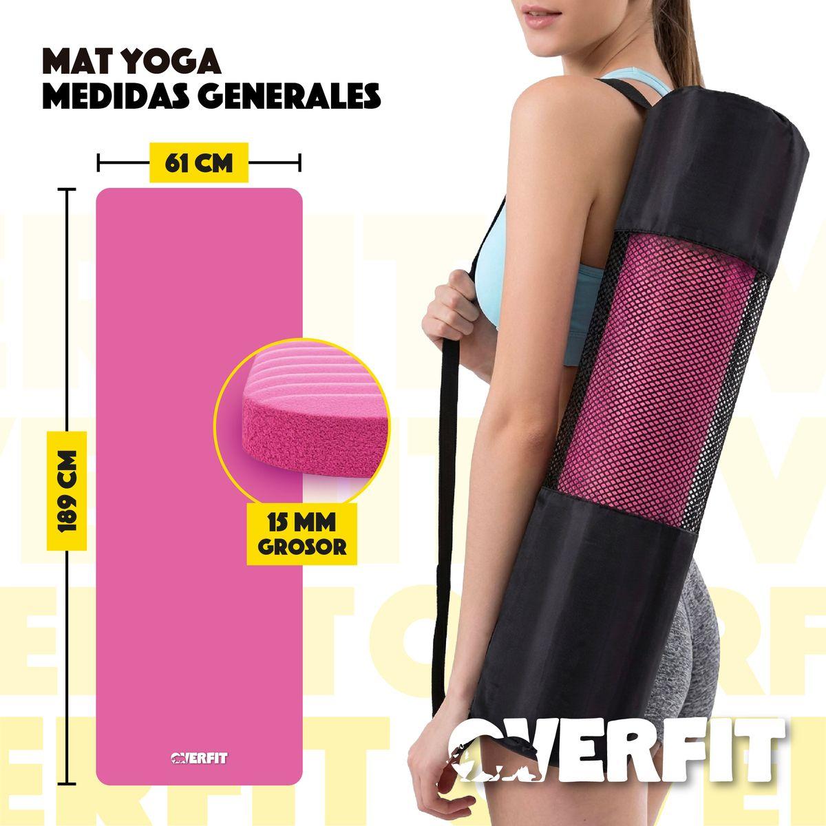 Mat Yoga NBR Overfit 189x61cm 15mm Rosado Antideslizante-1
