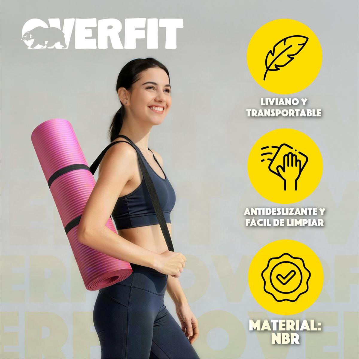 Mat Yoga NBR Overfit 189x61cm 15mm Rosado Antideslizante-2