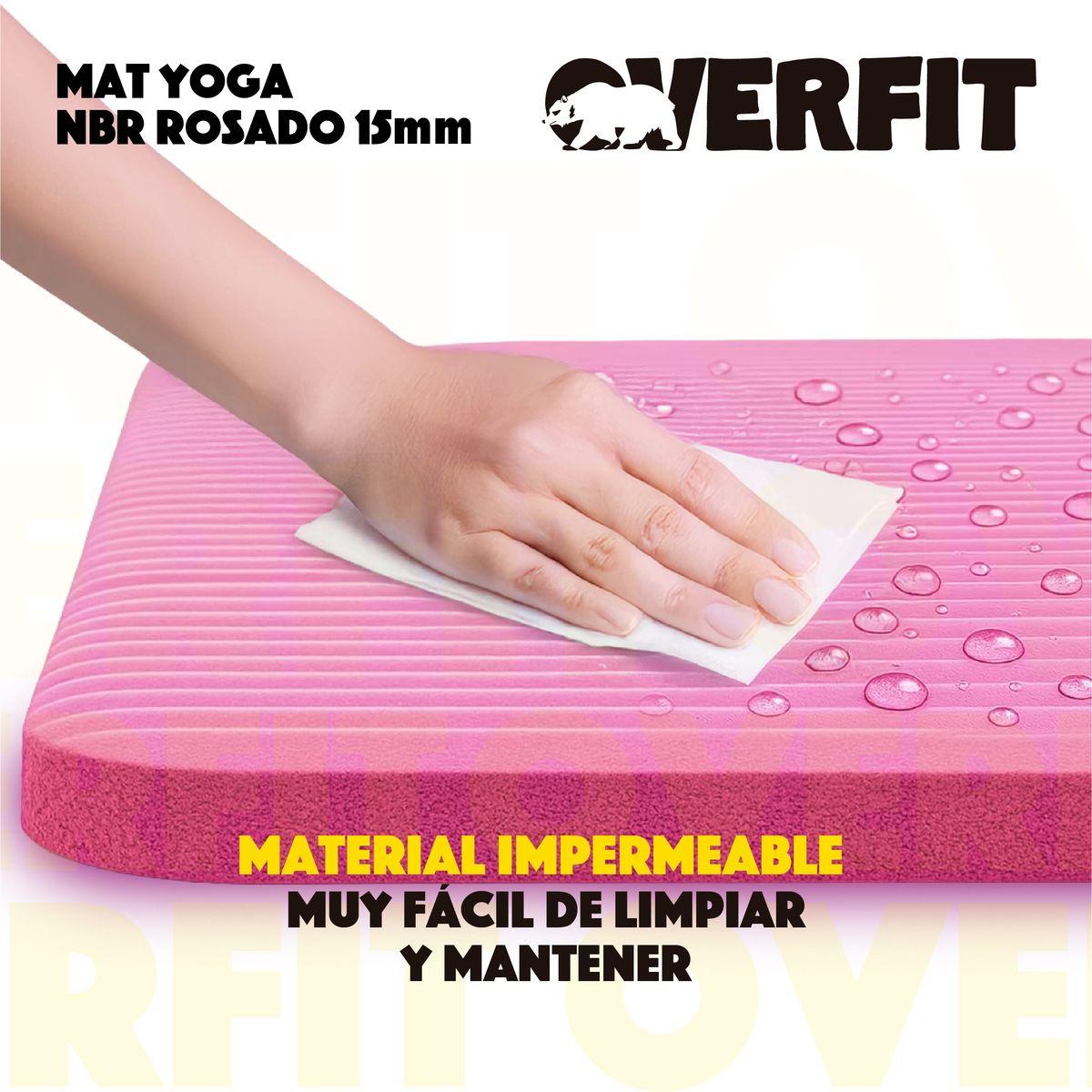 Mat Yoga NBR Overfit 189x61cm 15mm Rosado Antideslizante-3