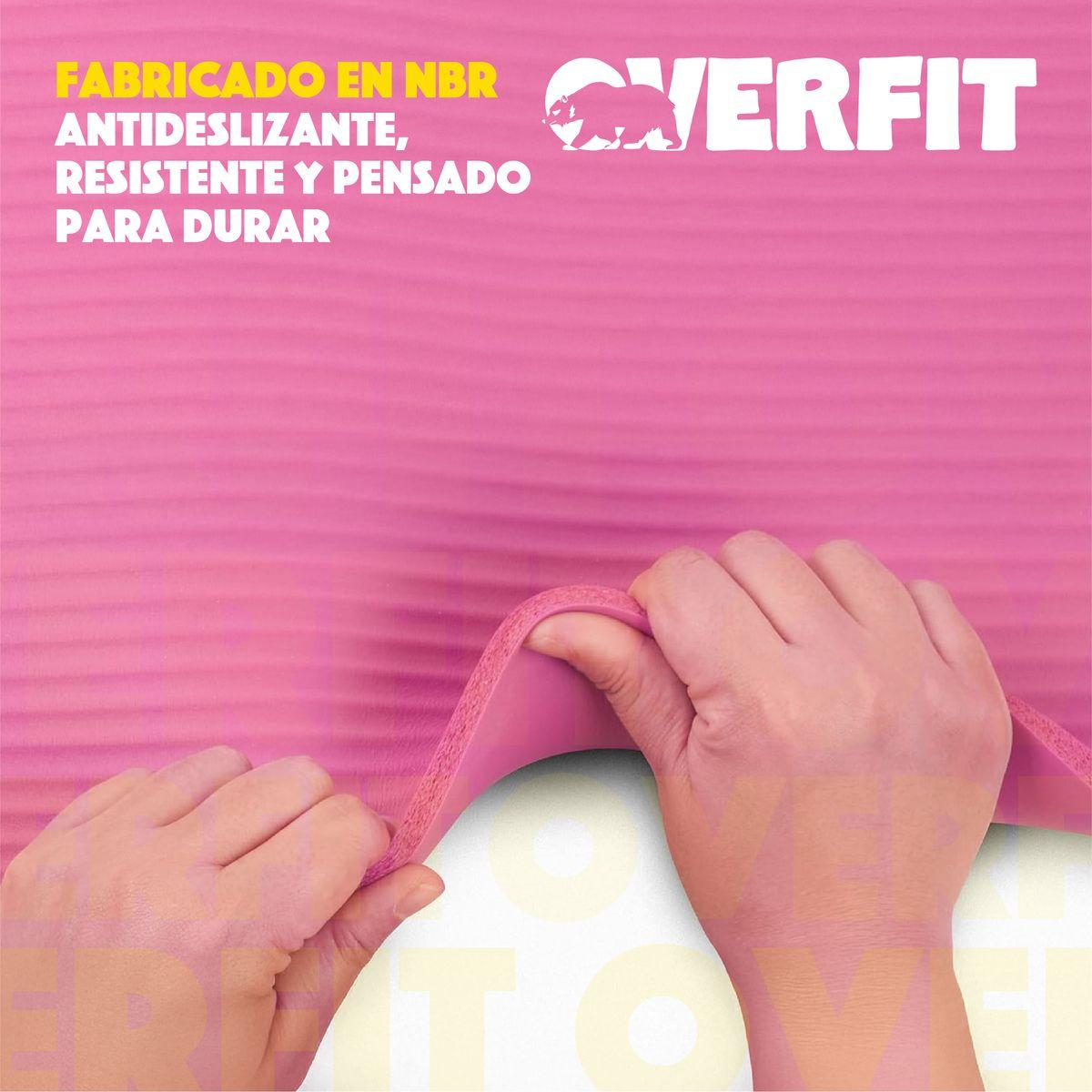 Mat Yoga NBR Overfit 189x61cm 15mm Rosado Antideslizante-4