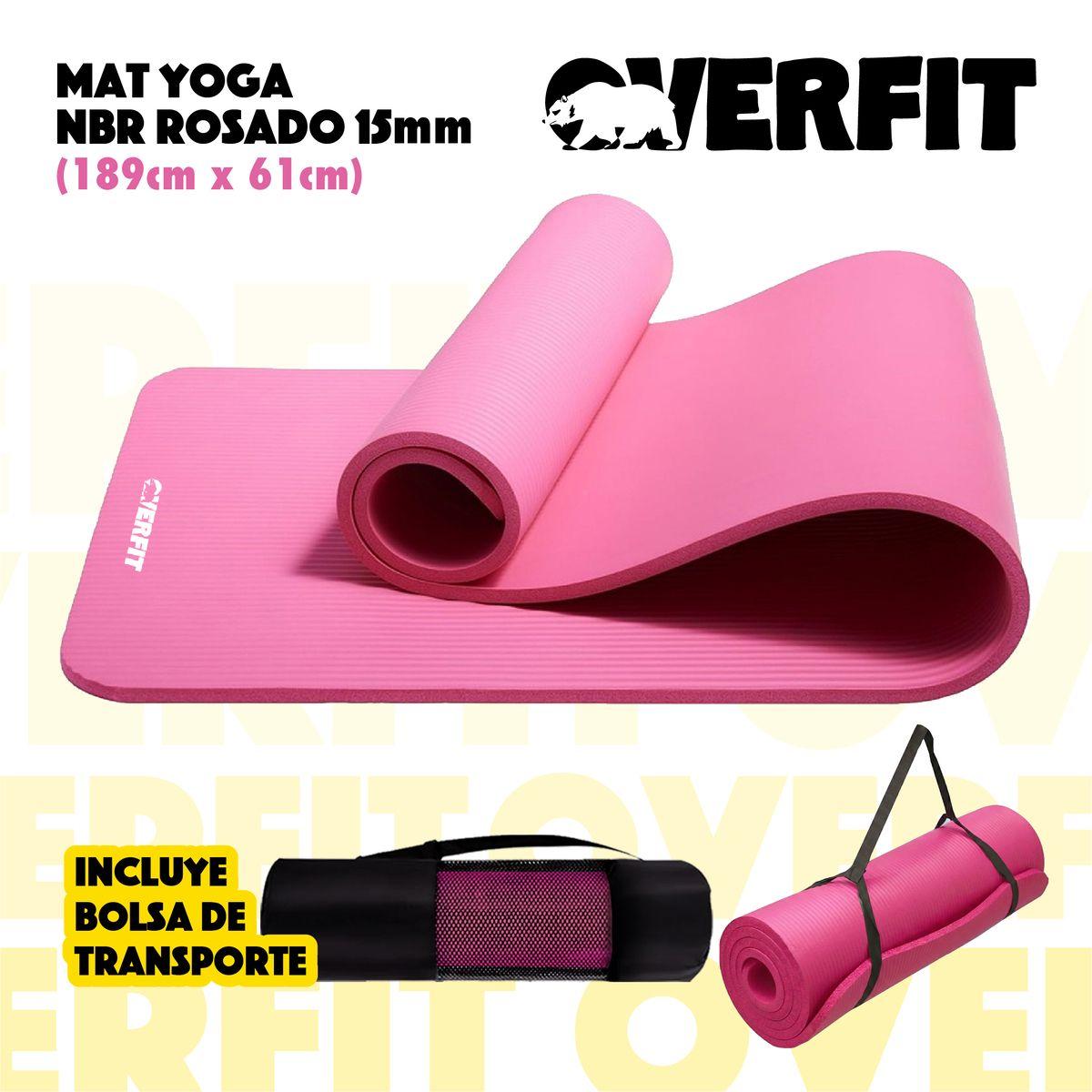 Mat Yoga NBR Overfit 189x61cm 15mm Rosado Antideslizante-5