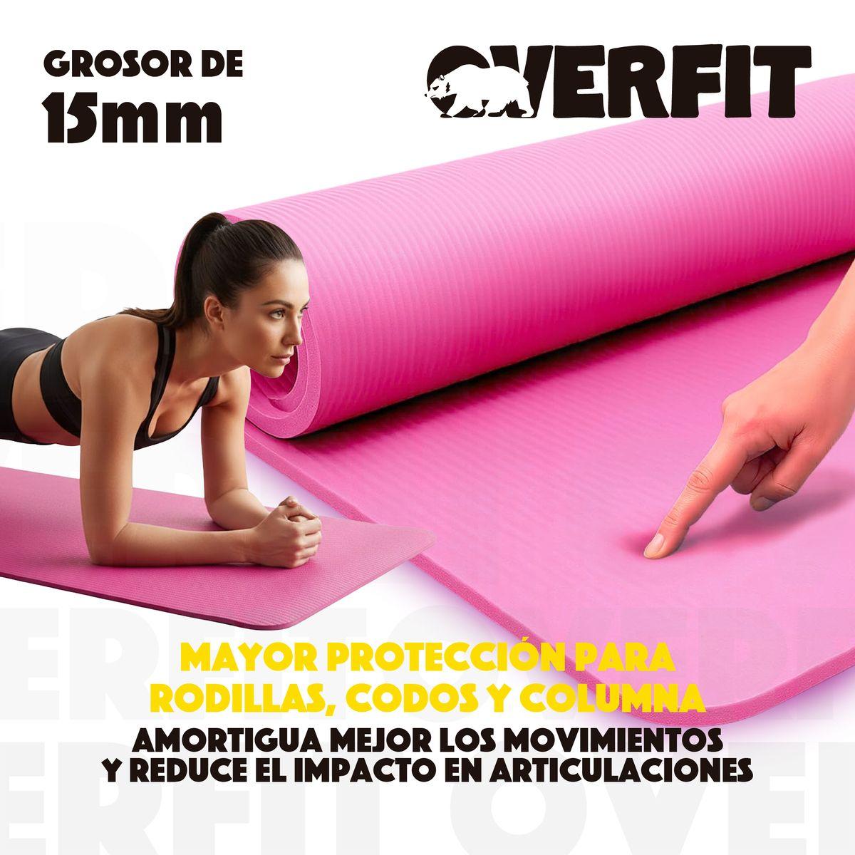 Mat Yoga NBR Overfit 189x61cm 15mm Rosado Antideslizante-6
