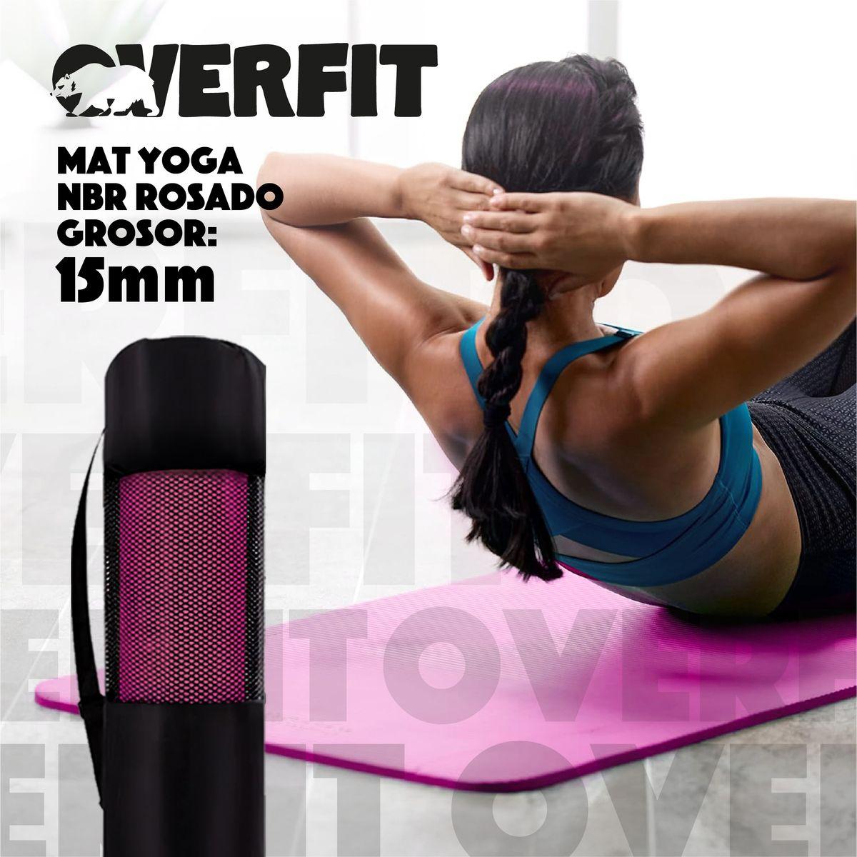 Mat Yoga NBR Overfit 189x61cm 15mm Rosado Antideslizante-8