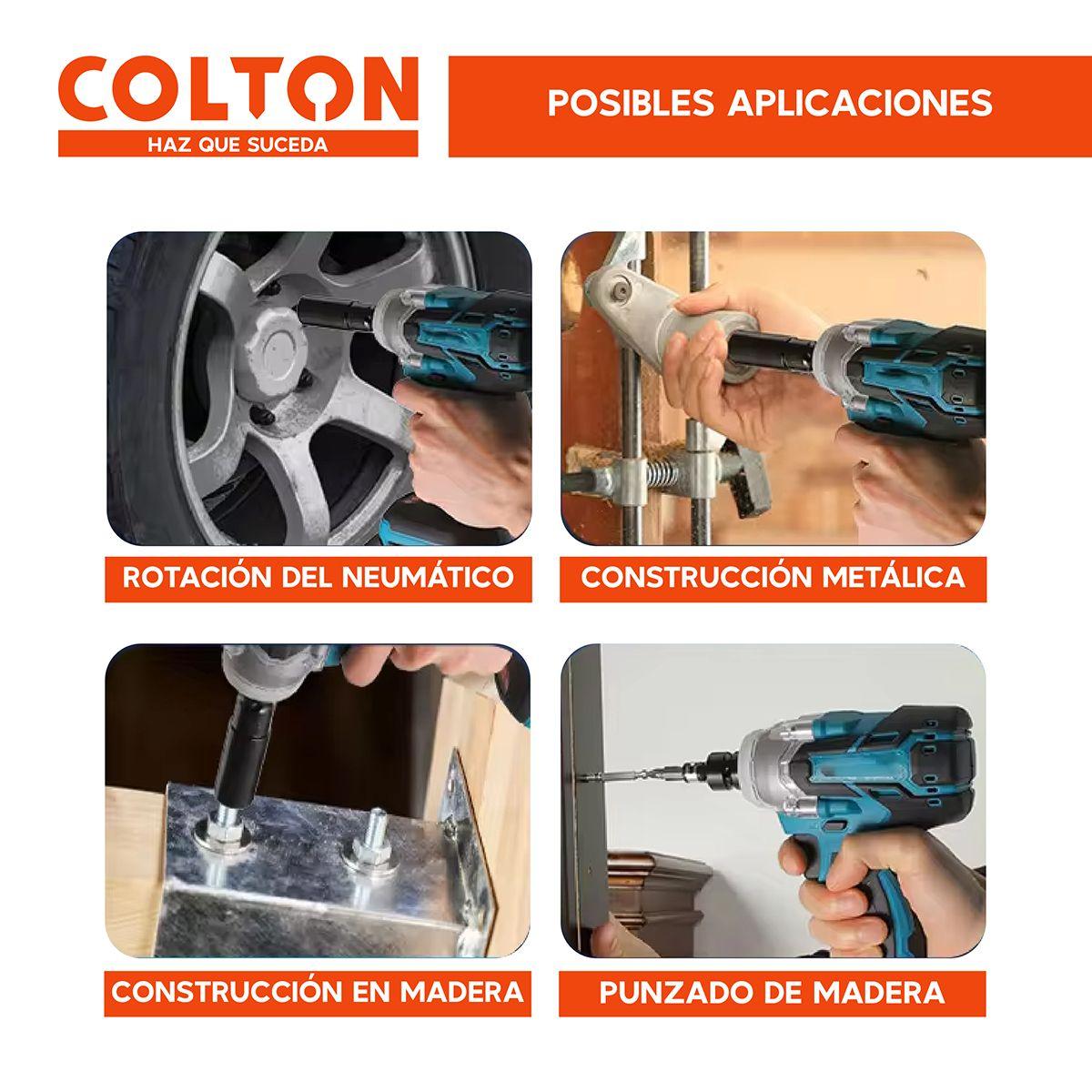Llave Impacto 350N/M Colton + Accesorios + 2 Baterías-7