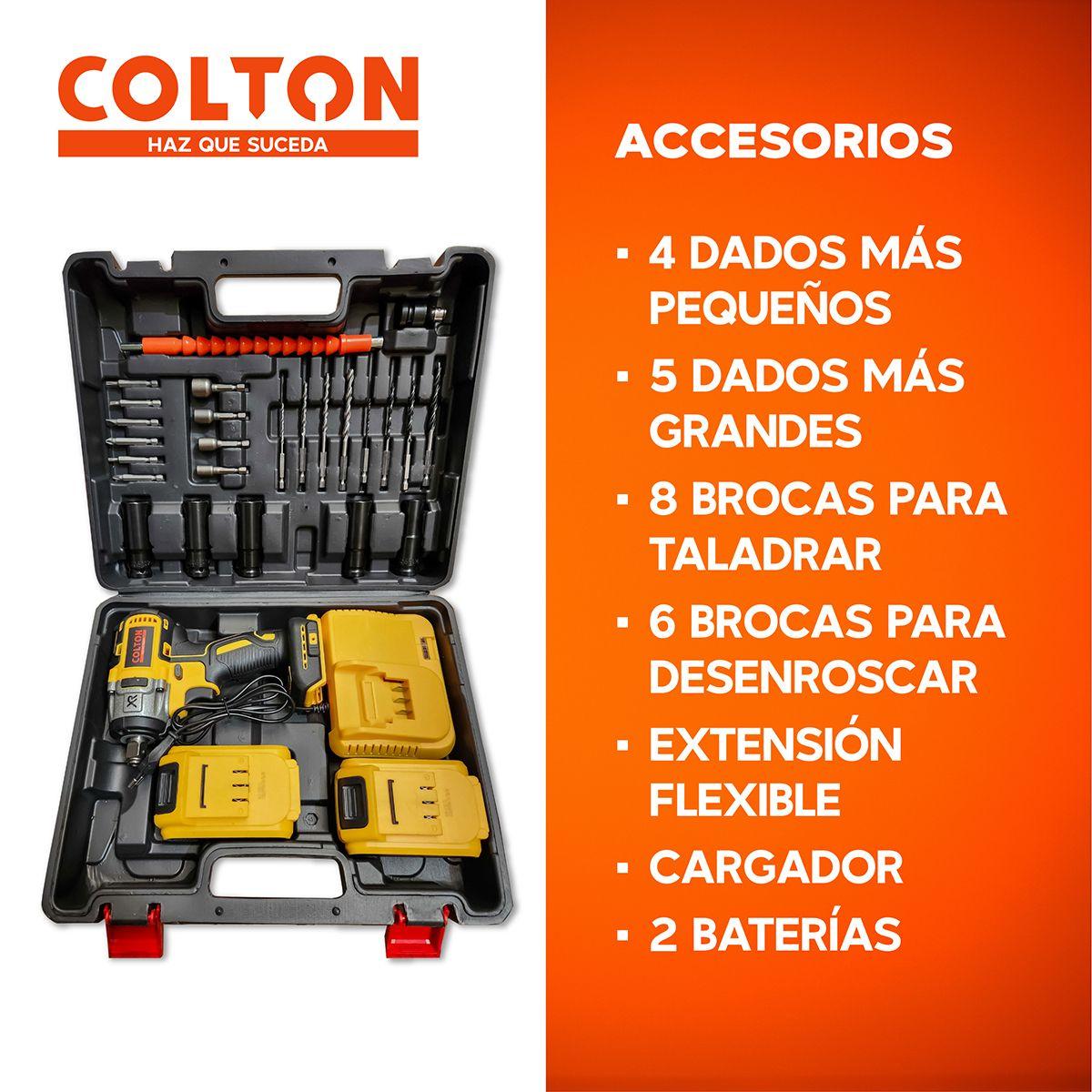 Llave Impacto 350N/M Colton + Accesorios + 2 Baterías-4