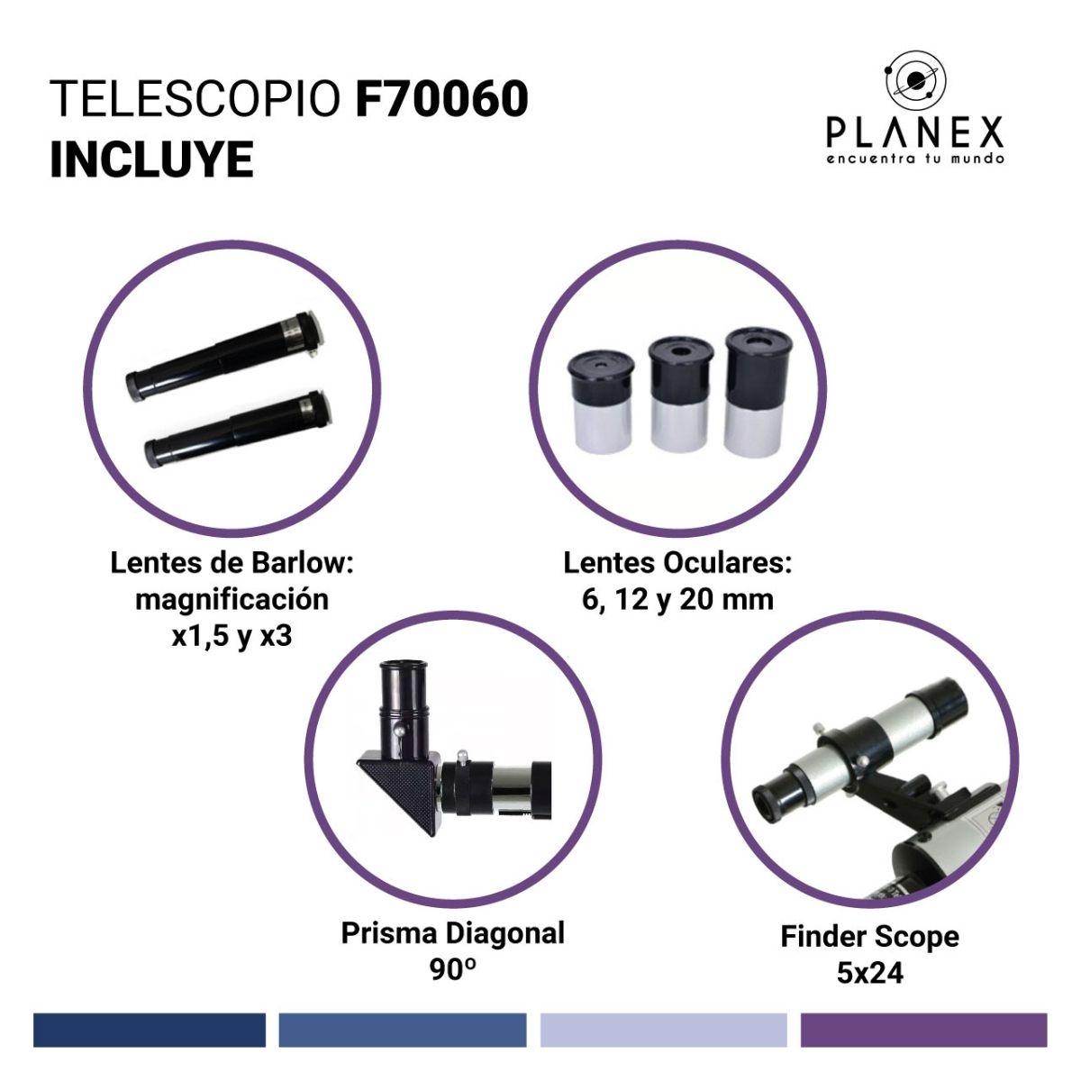 Telescopio Astronómico Monocular F70060 Planex + Soporte-4