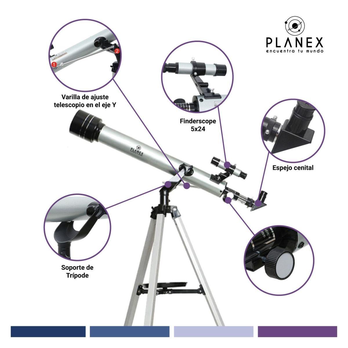 Telescopio Astronómico Monocular F70060 Planex + Soporte-5