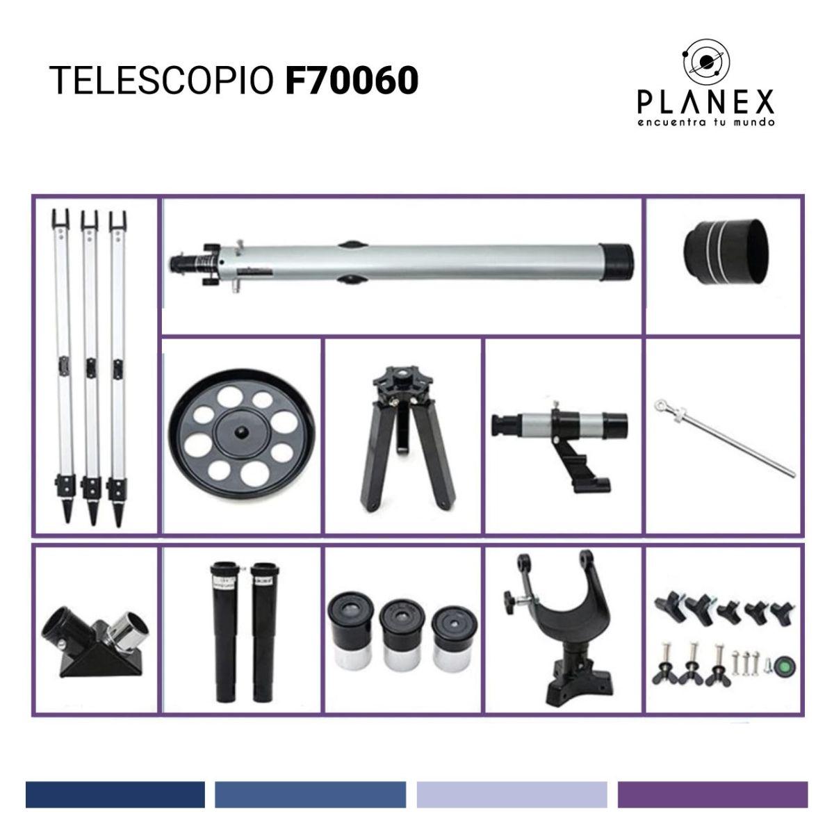 Telescopio Astronómico Monocular F70060 Planex + Soporte-6