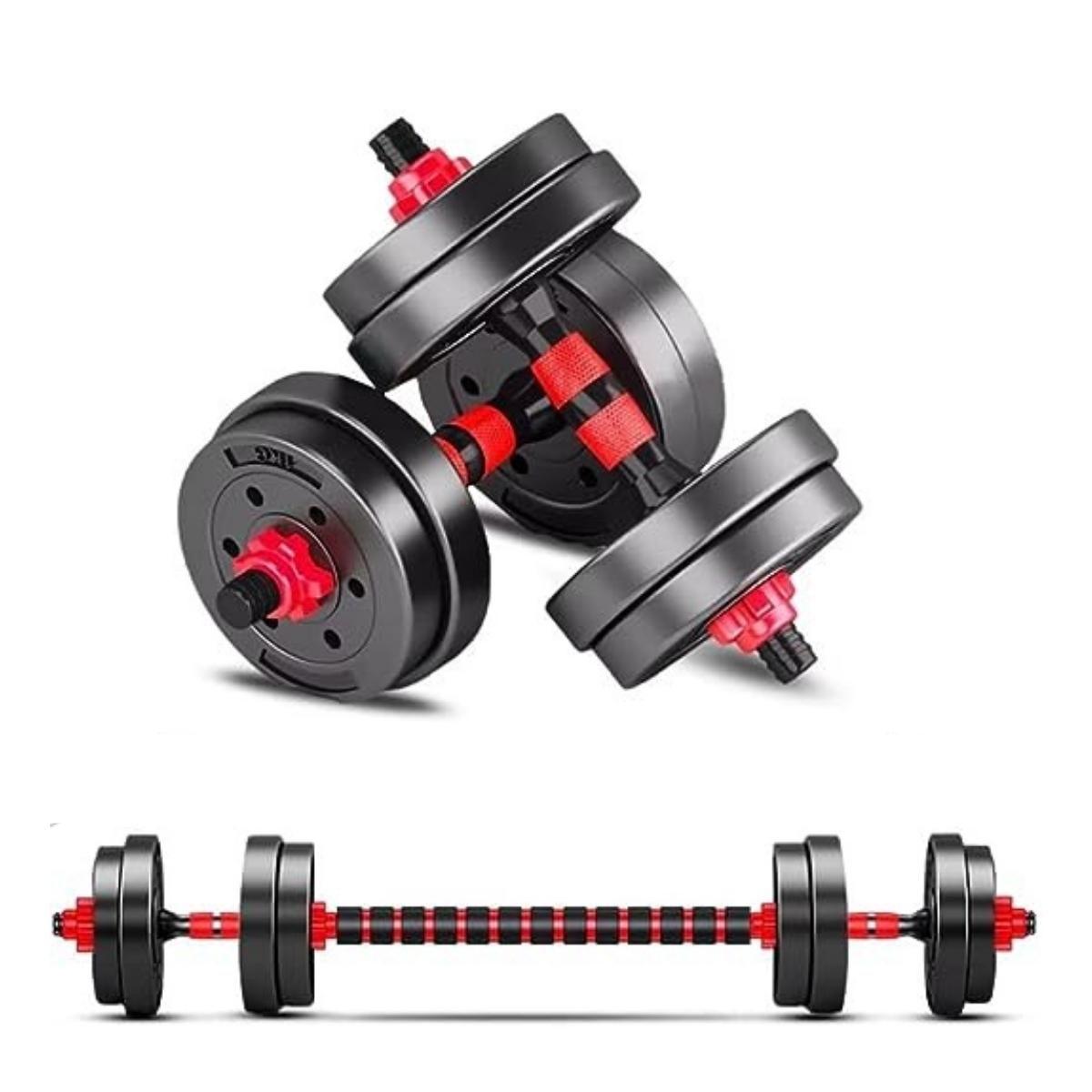 Set Mancuernas 10 kg Barra Ajustable -0