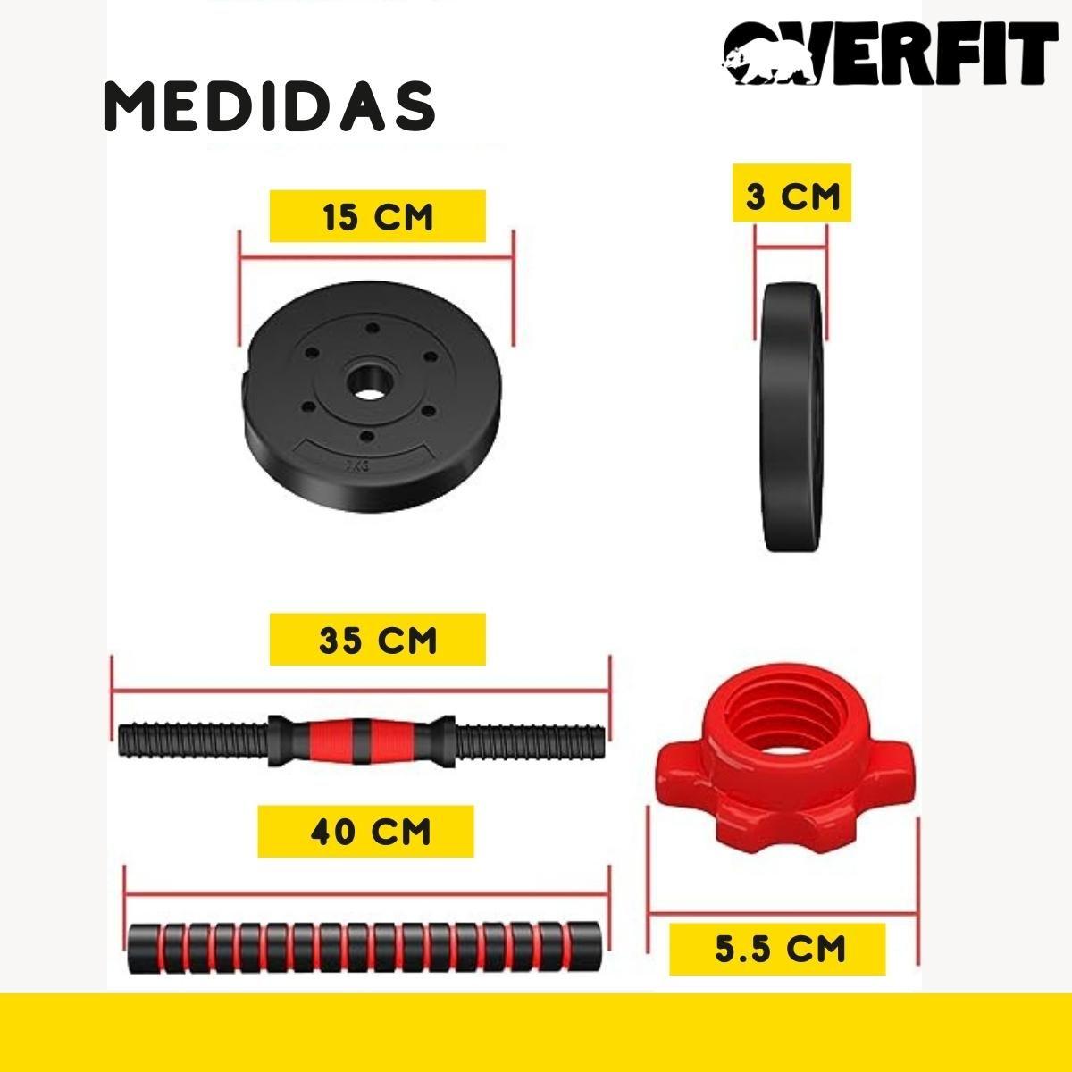 Set Mancuernas 10 kg Barra Ajustable -2