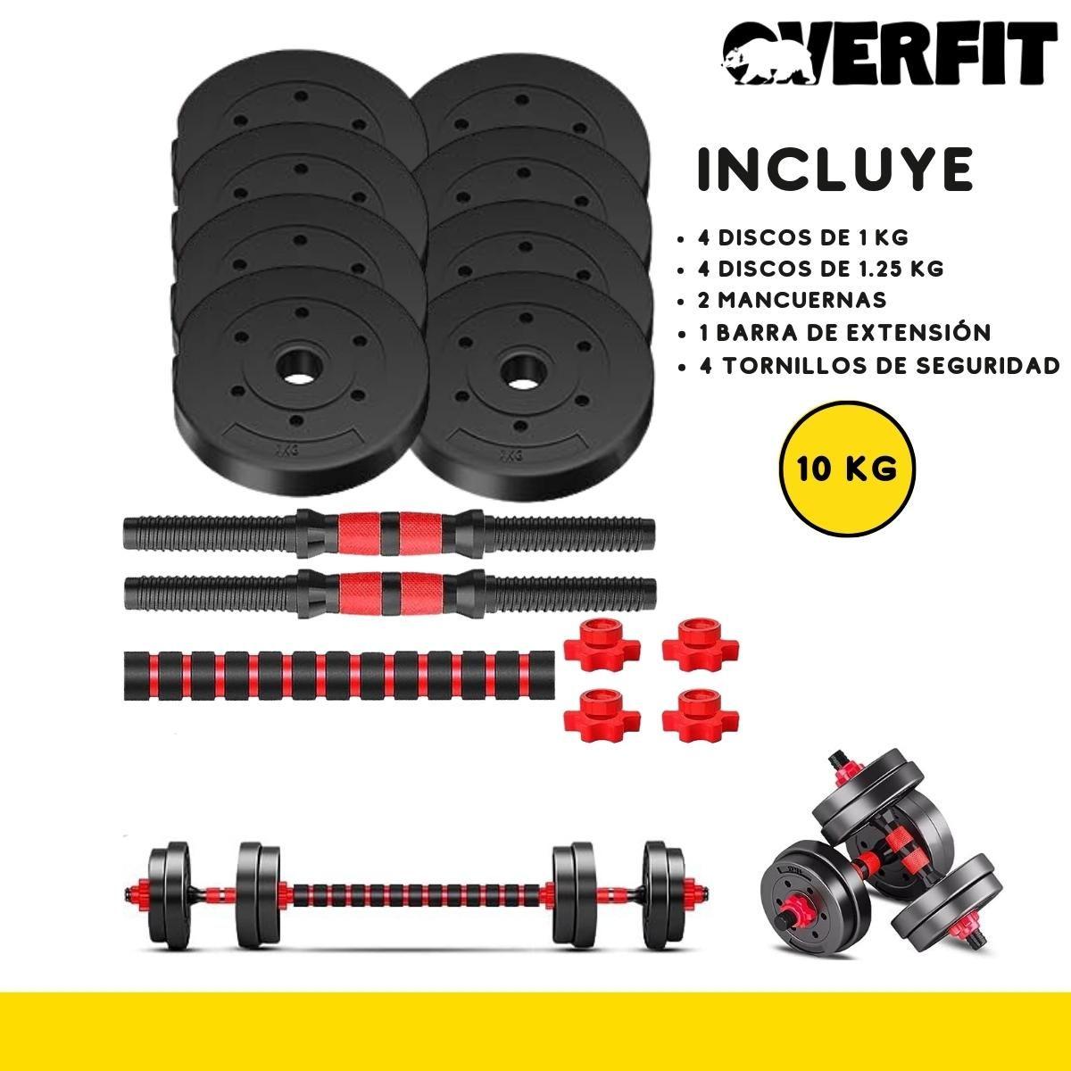 Set Mancuernas 10 kg Barra Ajustable -3