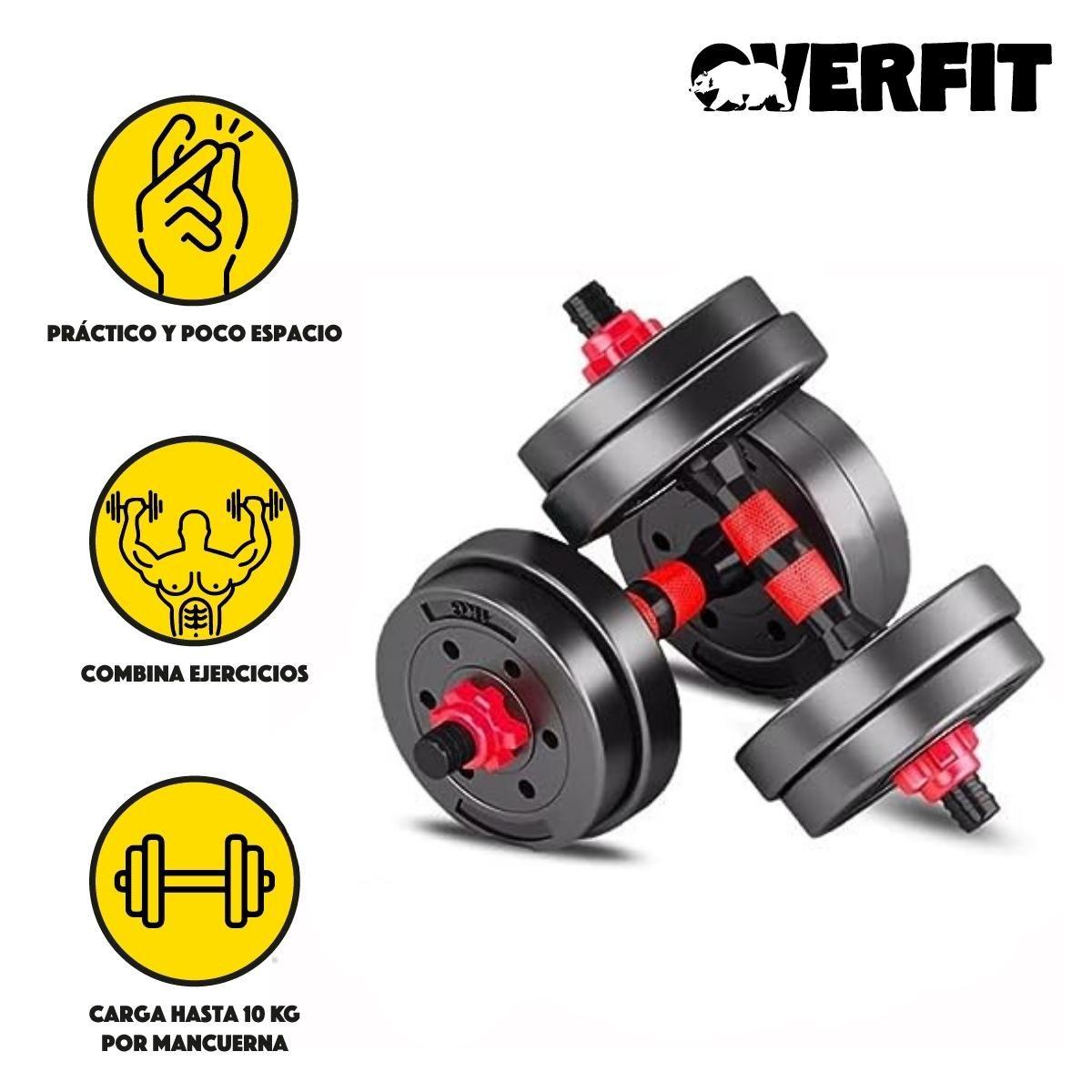 Set Mancuernas 10 kg Barra Ajustable -4