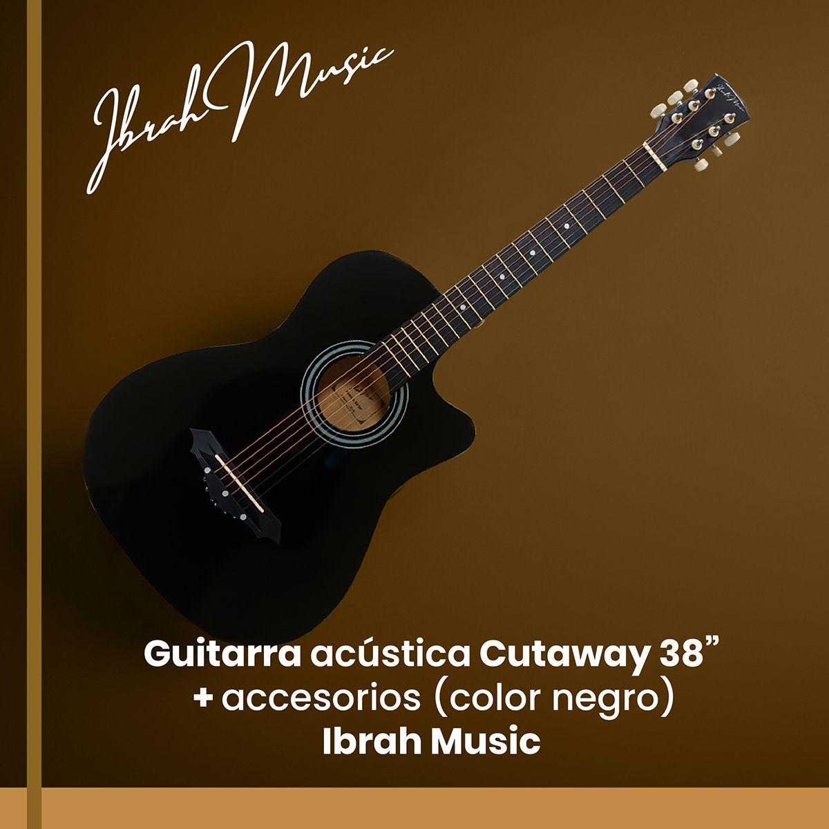Guitarra Acustica Cutaway Ibrah Music 38 plgds + accesorios-9