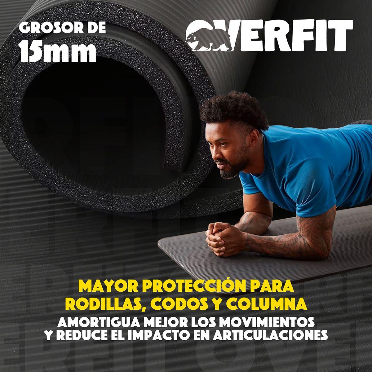 Mat Yoga Nbr 15mm Overfit Ejercicio Alfombra Antideslizante-3