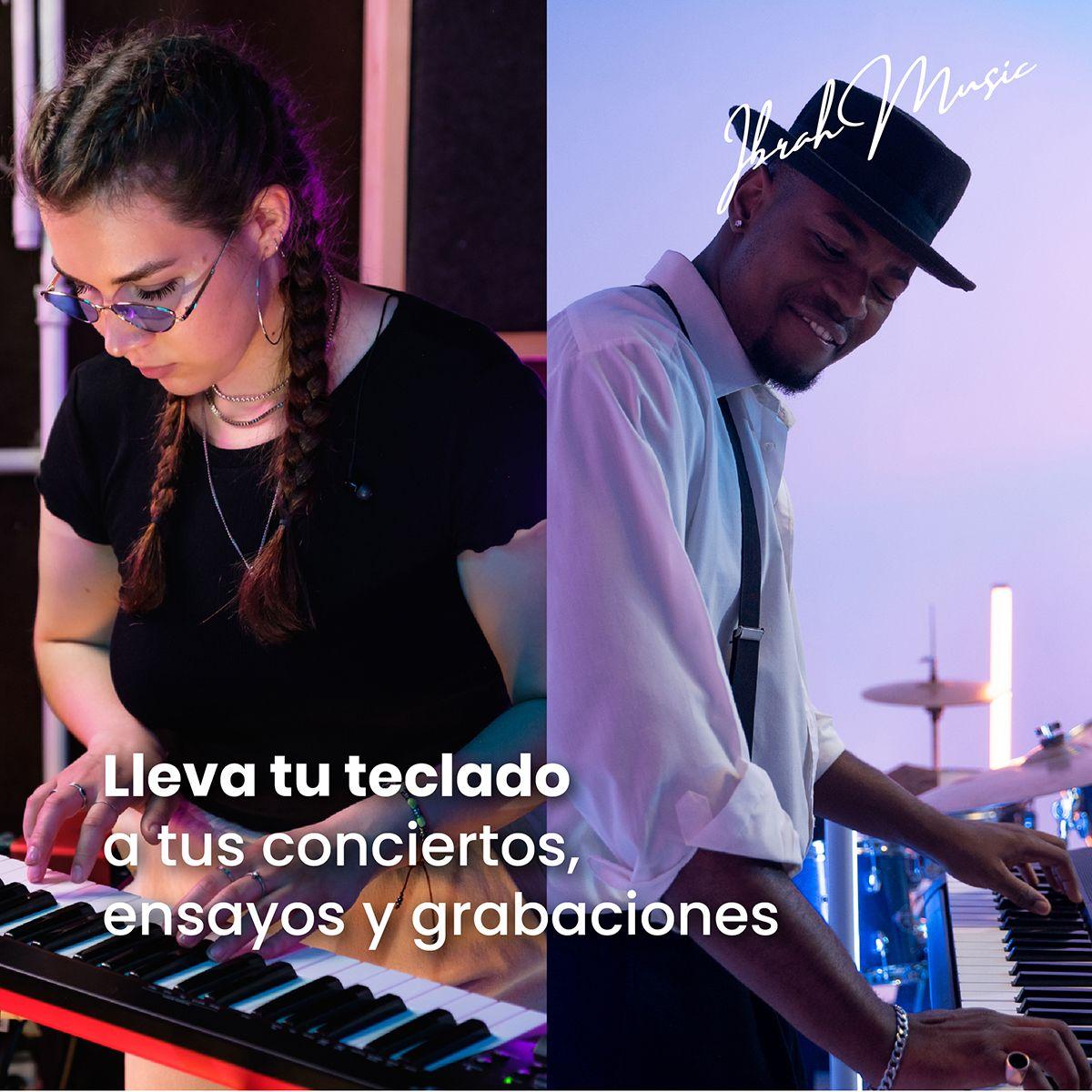 Teclado Musical 61 Teclas Ibrah Piano + Funda + Atril-6