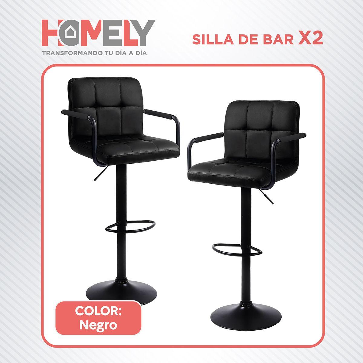 Pack x2 Sillas De Bar Piso Taburete Homely Comfort 61-81CM-4