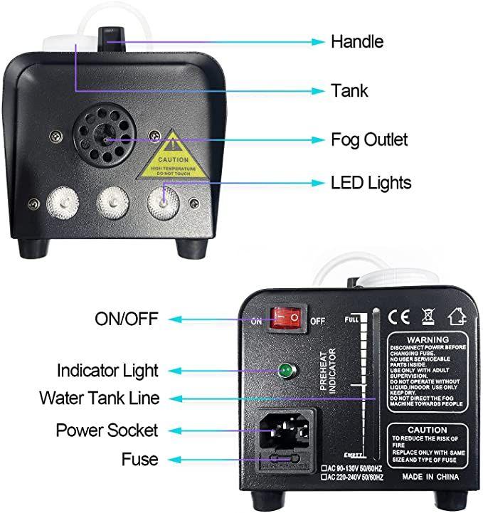 Maquina de Humo Cascada Niebla Portatil Control Remoto 600W-7