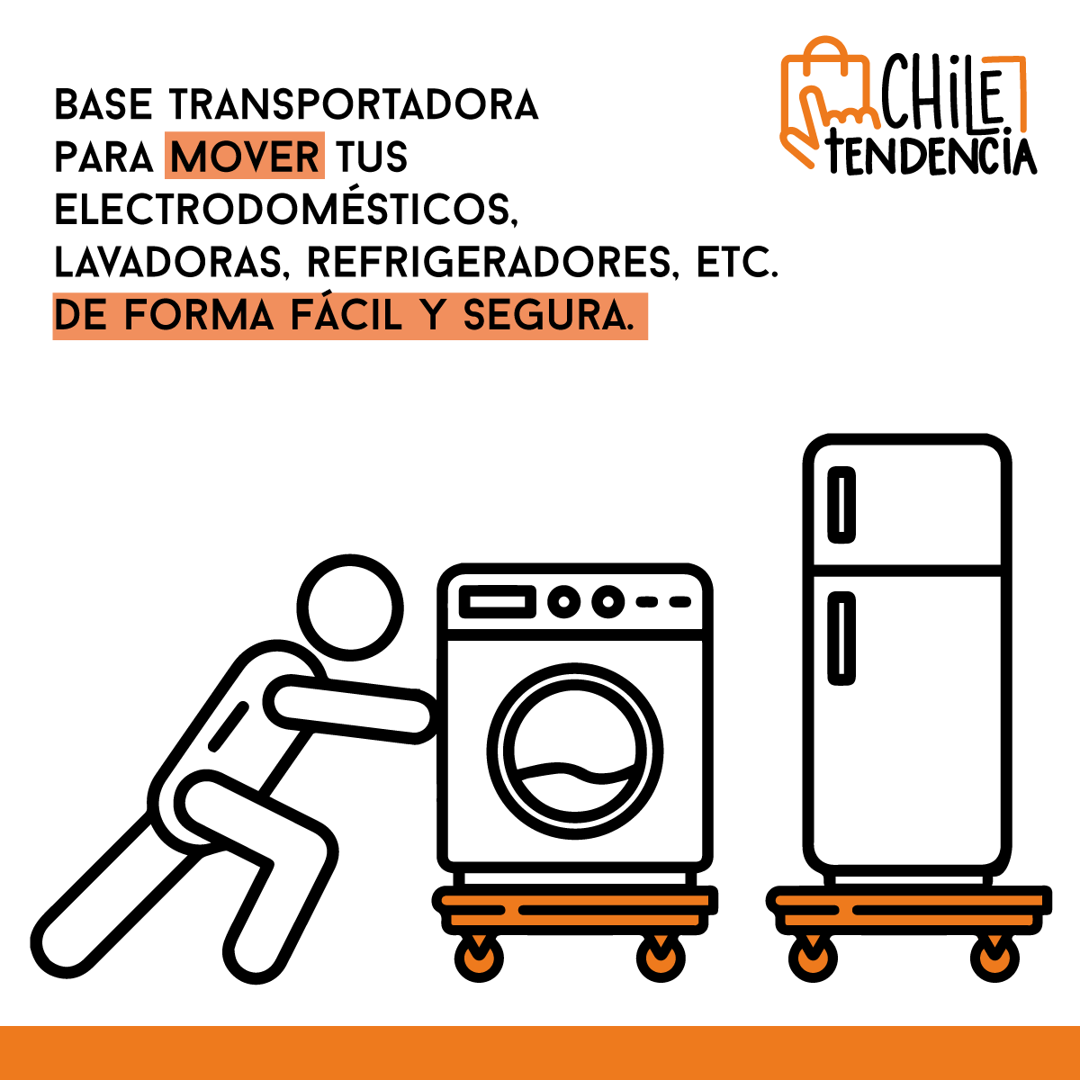 Base Transporte Ajustable Refrigerador Lavadora Secadora-2