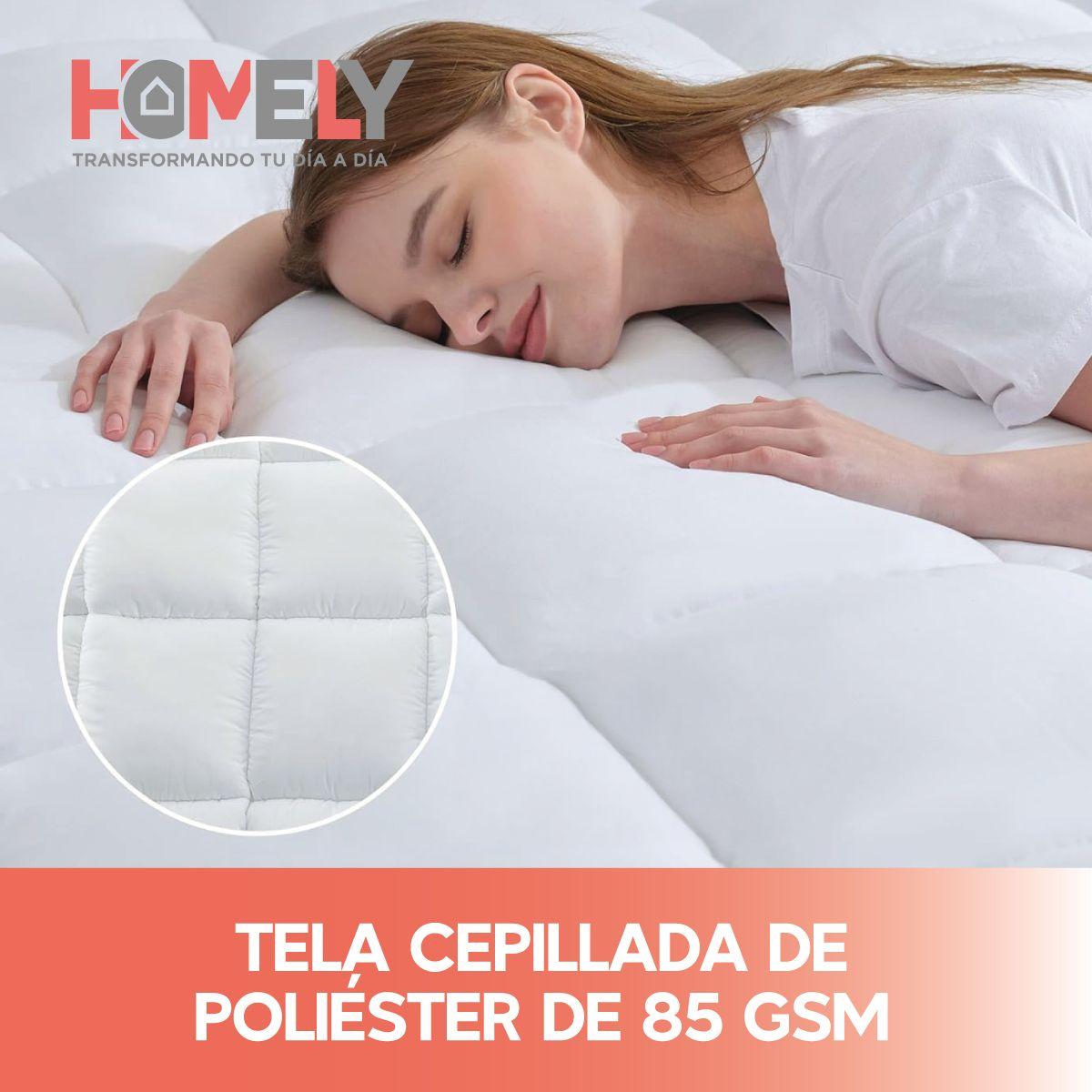 Topper Cubre Colchon 1.5 Plazas Homely Acolchado Premium-4