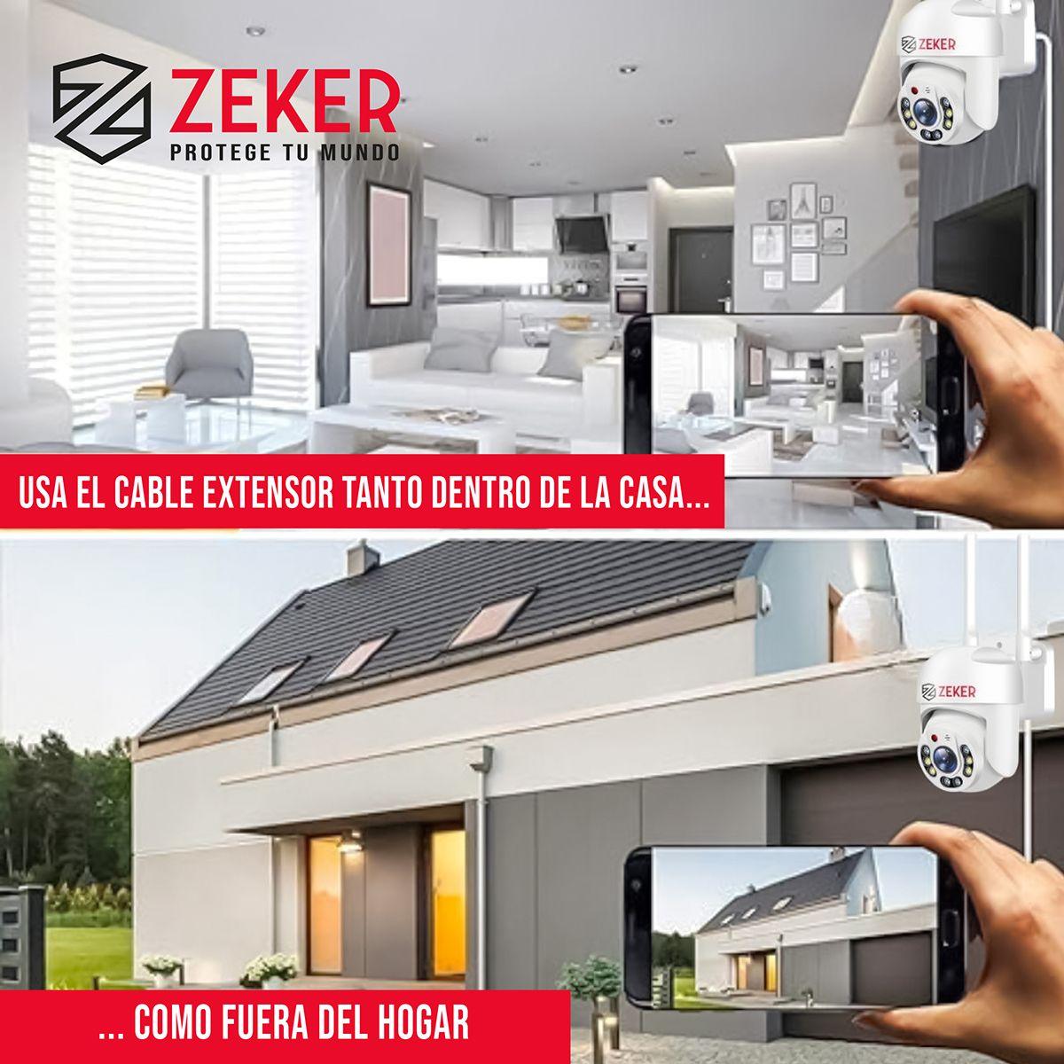 Cable Camara Seguridad Zeker Extensor Universal 15 Mts 12v-5
