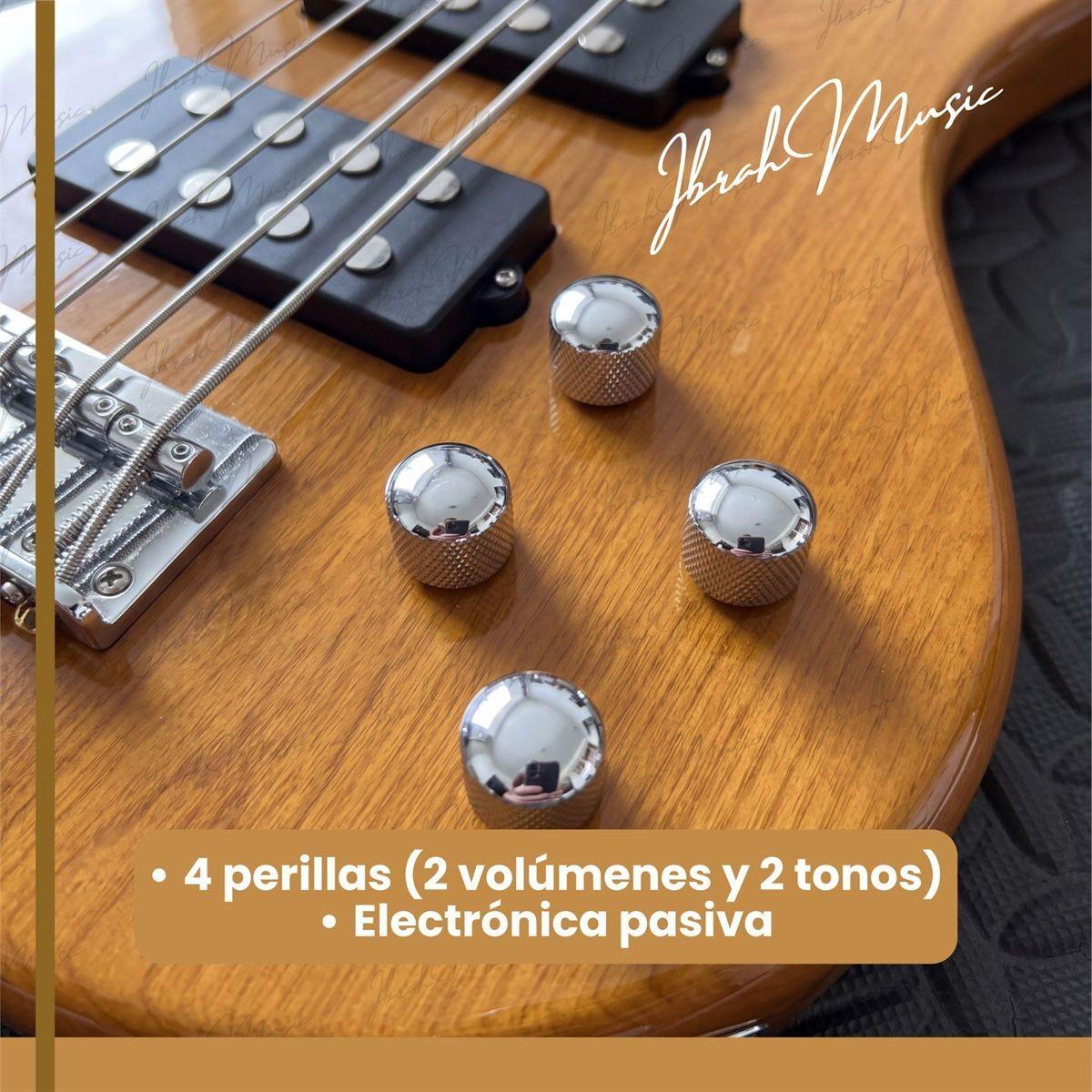 Bajo Electrico Ibrah Music Hb De 5 Cuerdas De Color Madera-6